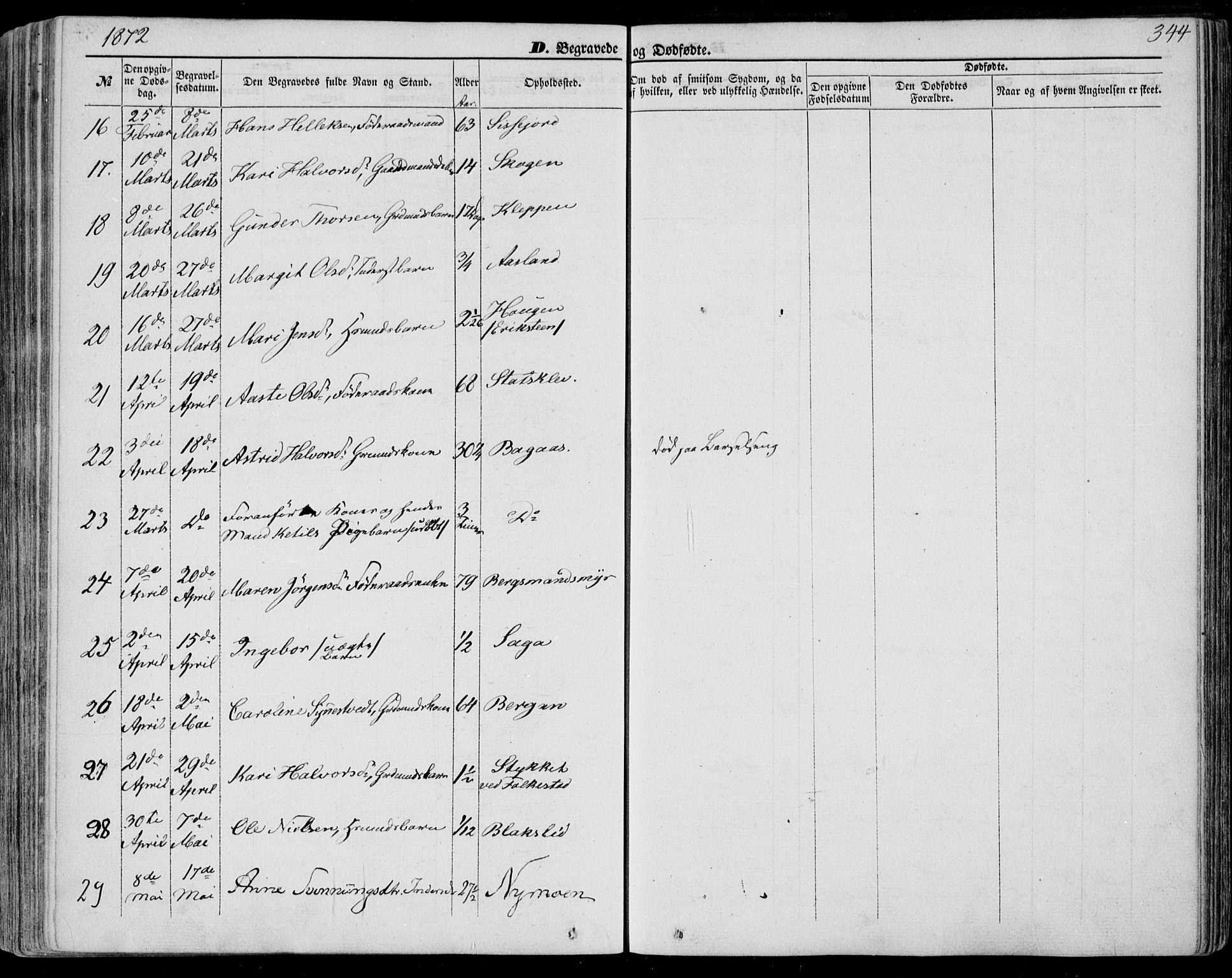 Bø kirkebøker, SAKO/A-257/F/Fa/L0009: Parish register (official) no. 9, 1862-1879, p. 344