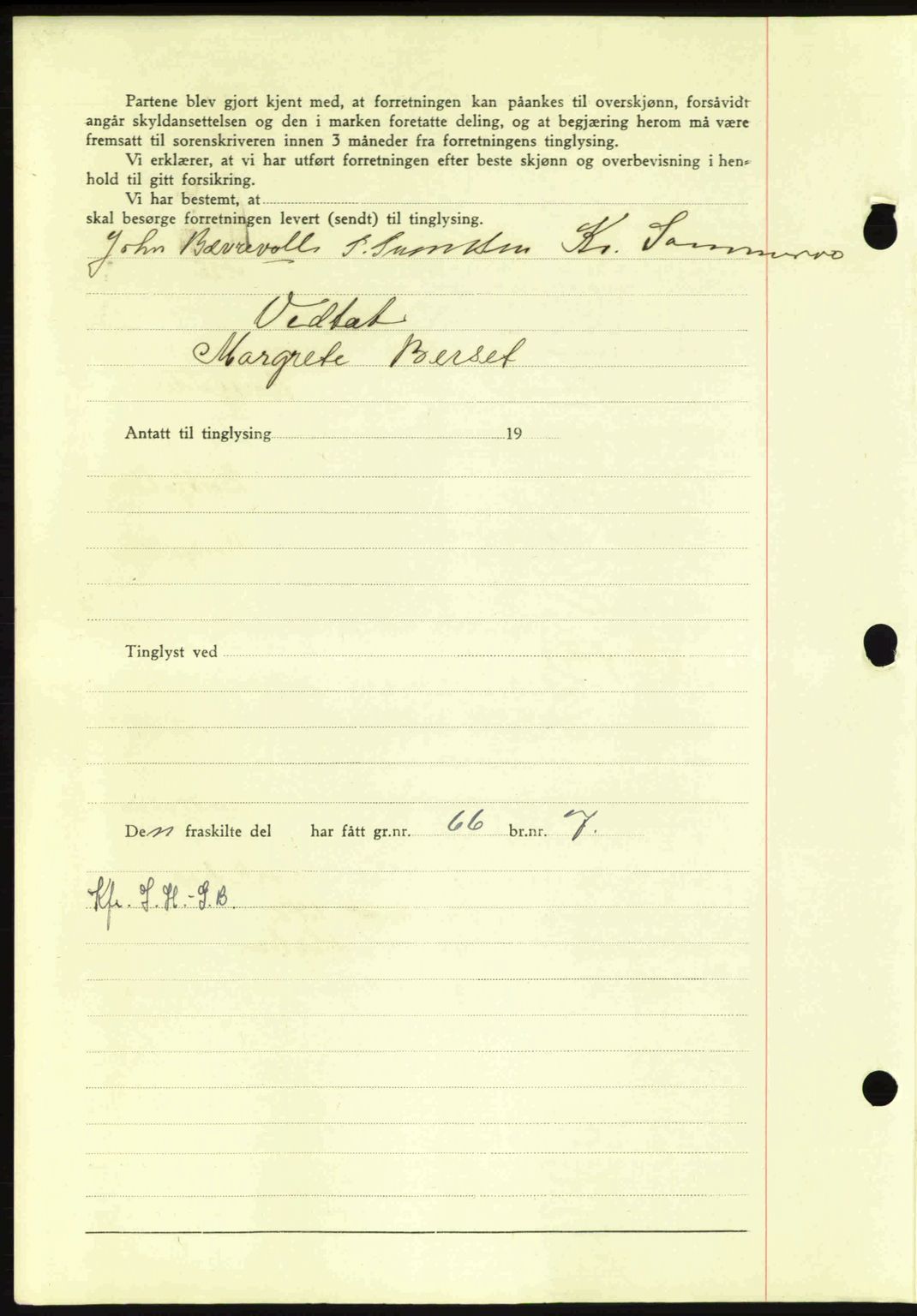 Nordmøre sorenskriveri, AV/SAT-A-4132/1/2/2Ca: Mortgage book no. A90, 1941-1941, Diary no: : 1079/1941