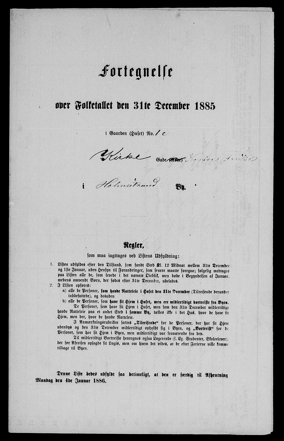 SAKO, 1885 census for 0702 Holmestrand, 1885, p. 173