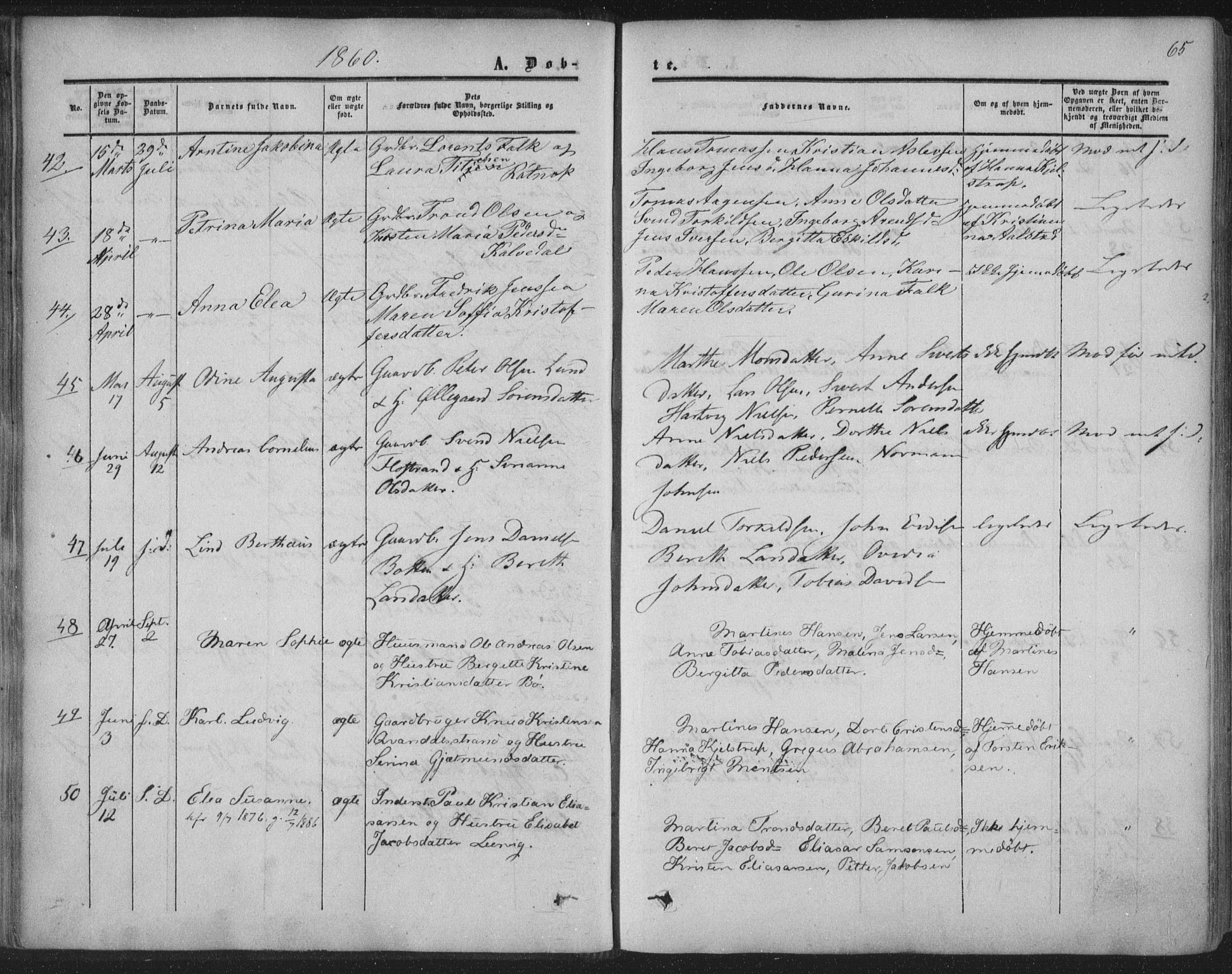 Ministerialprotokoller, klokkerbøker og fødselsregistre - Nordland, SAT/A-1459/855/L0800: Parish register (official) no. 855A08, 1852-1864, p. 65