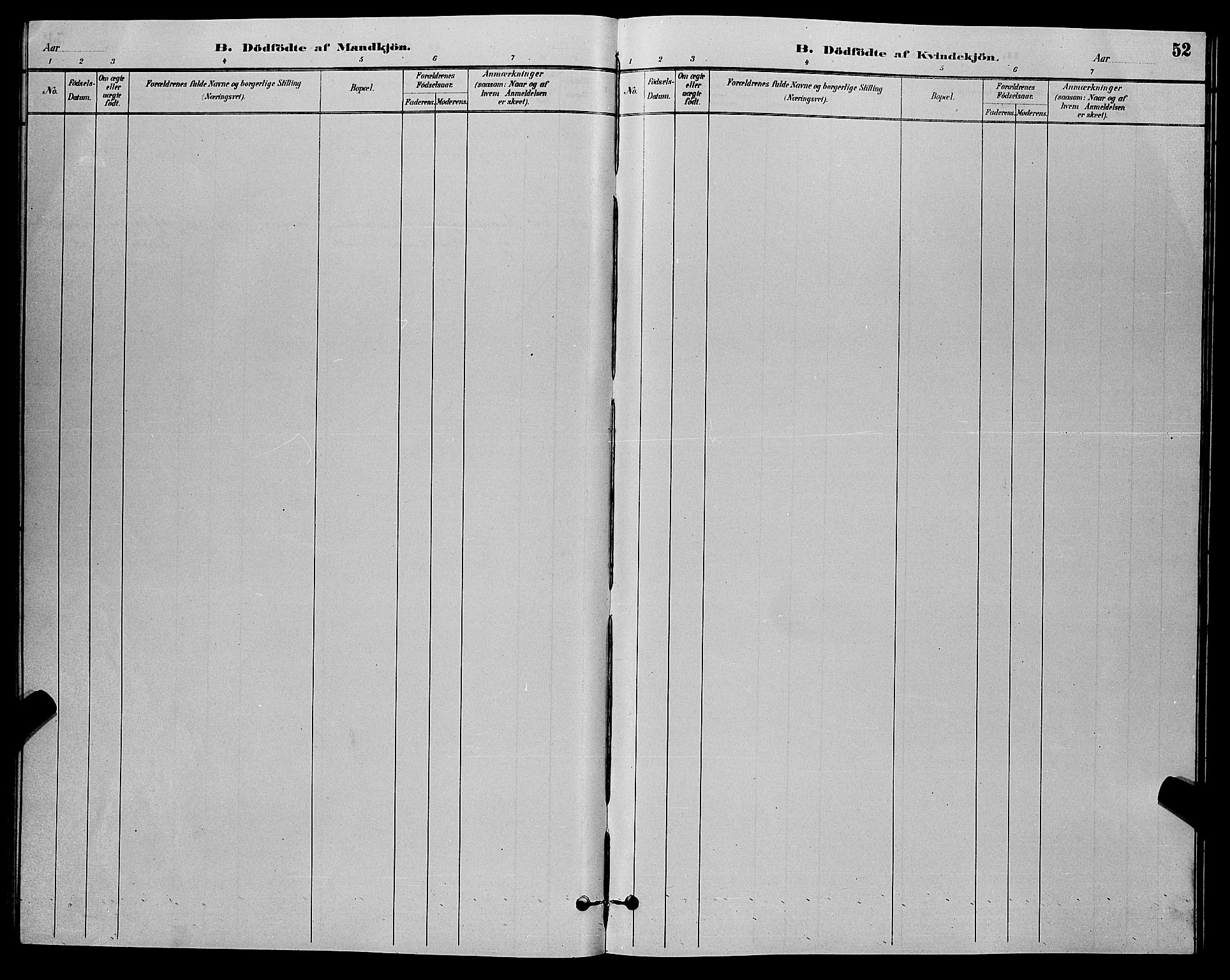 Herad sokneprestkontor, AV/SAK-1111-0018/F/Fb/Fba/L0004: Parish register (copy) no. B 4, 1882-1899, p. 52