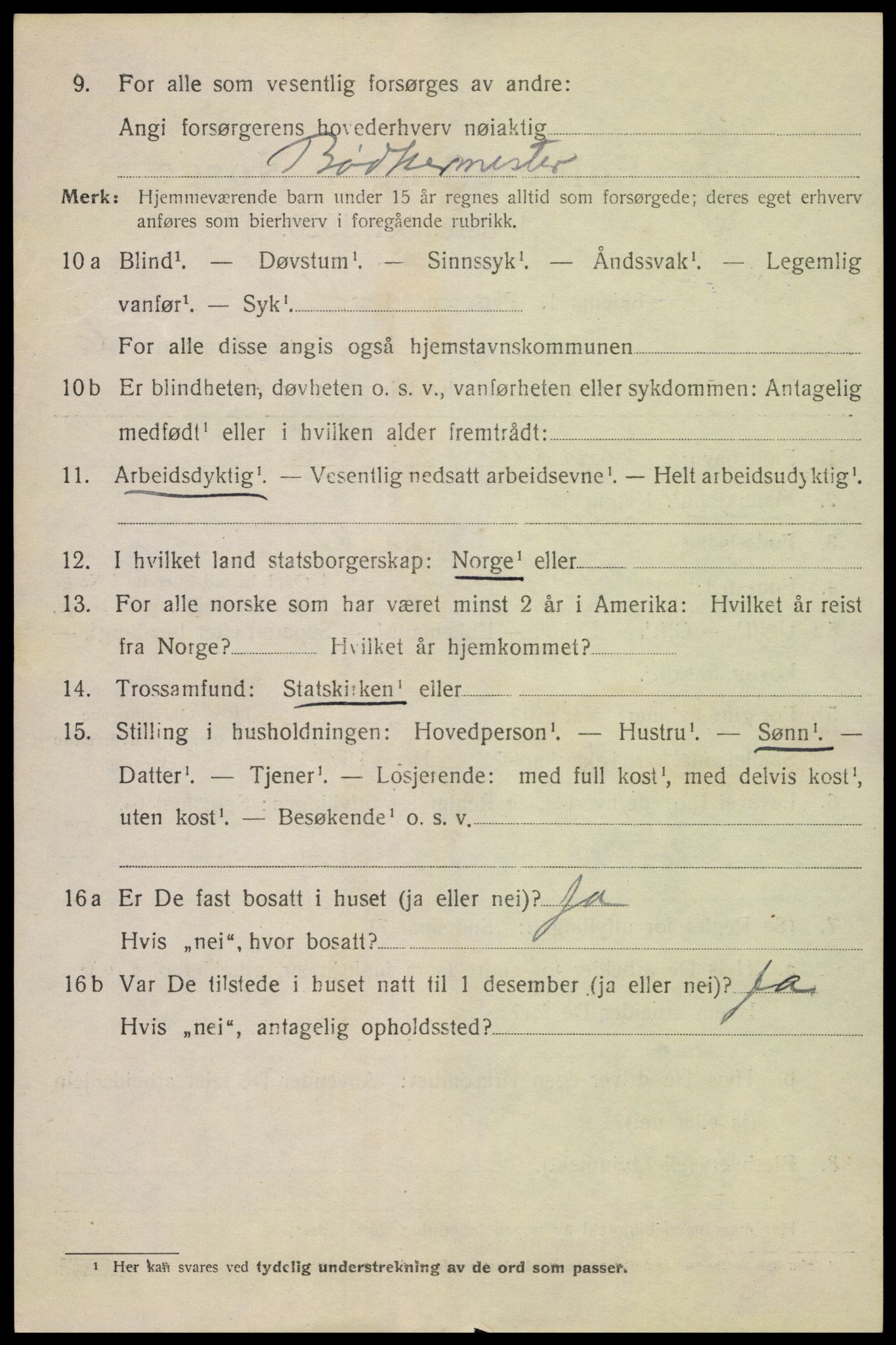 SAK, 1920 census for Flekkefjord, 1920, p. 6399