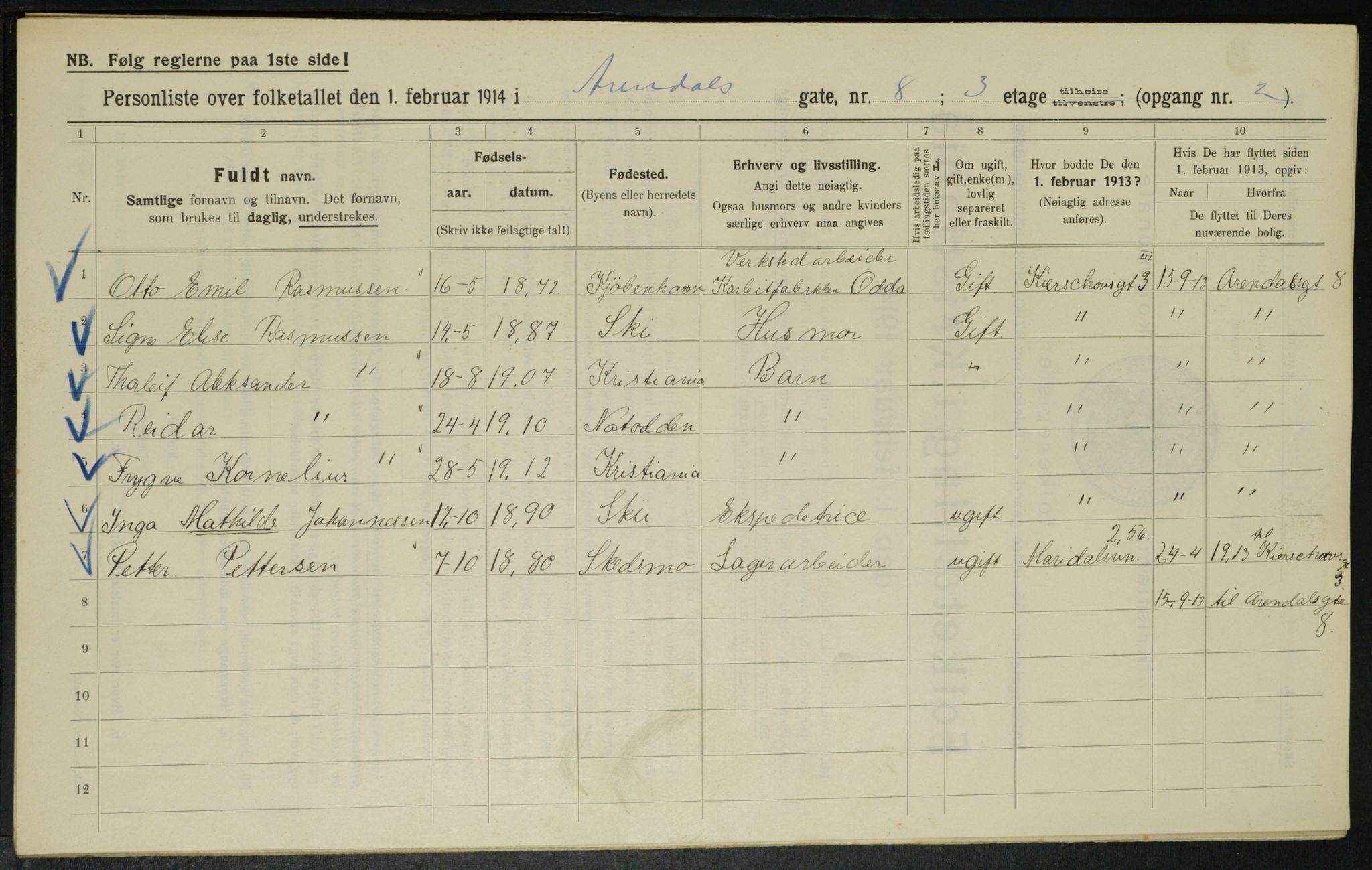 OBA, Municipal Census 1914 for Kristiania, 1914, p. 2045