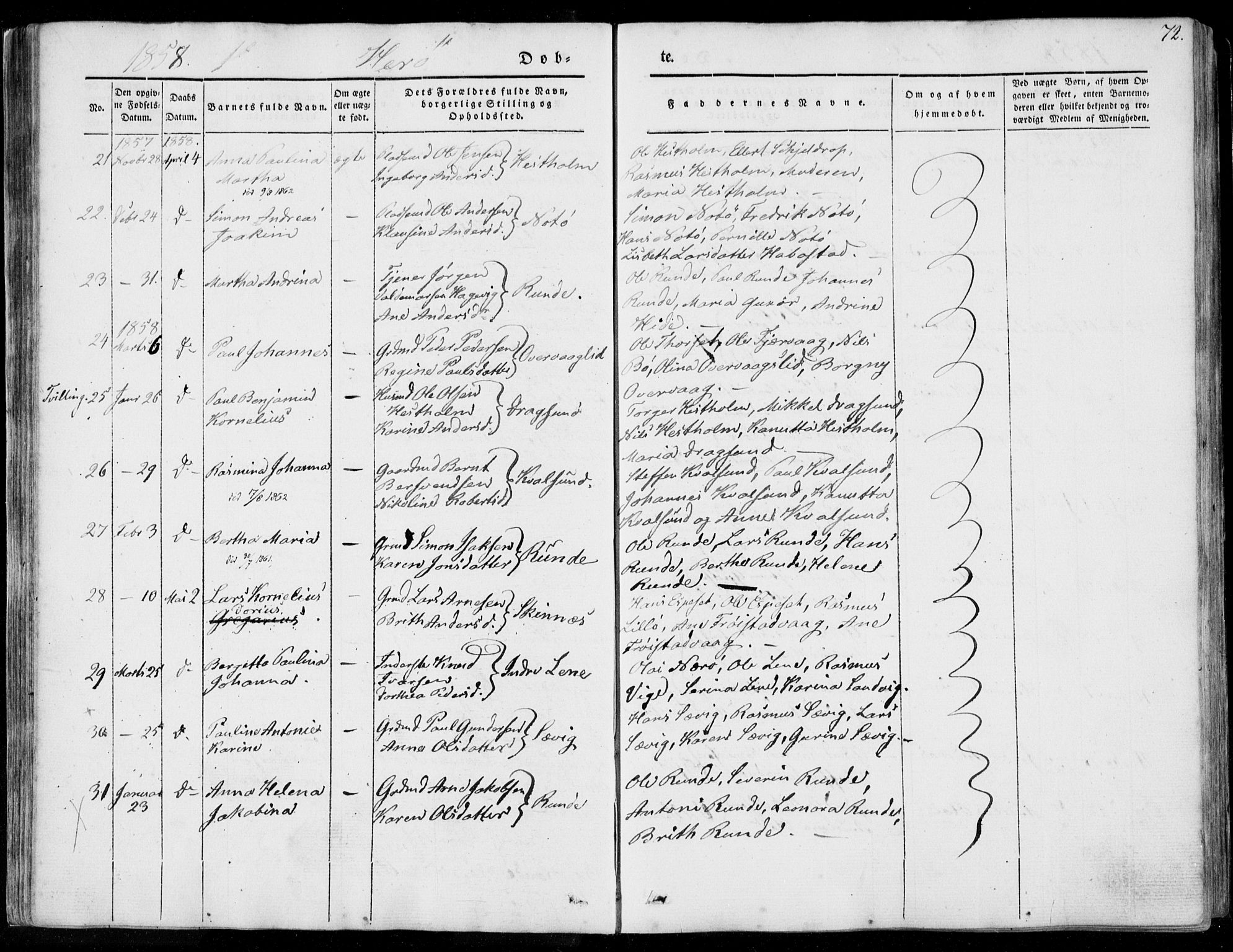 Ministerialprotokoller, klokkerbøker og fødselsregistre - Møre og Romsdal, AV/SAT-A-1454/507/L0070: Parish register (official) no. 507A05, 1842-1873, p. 72