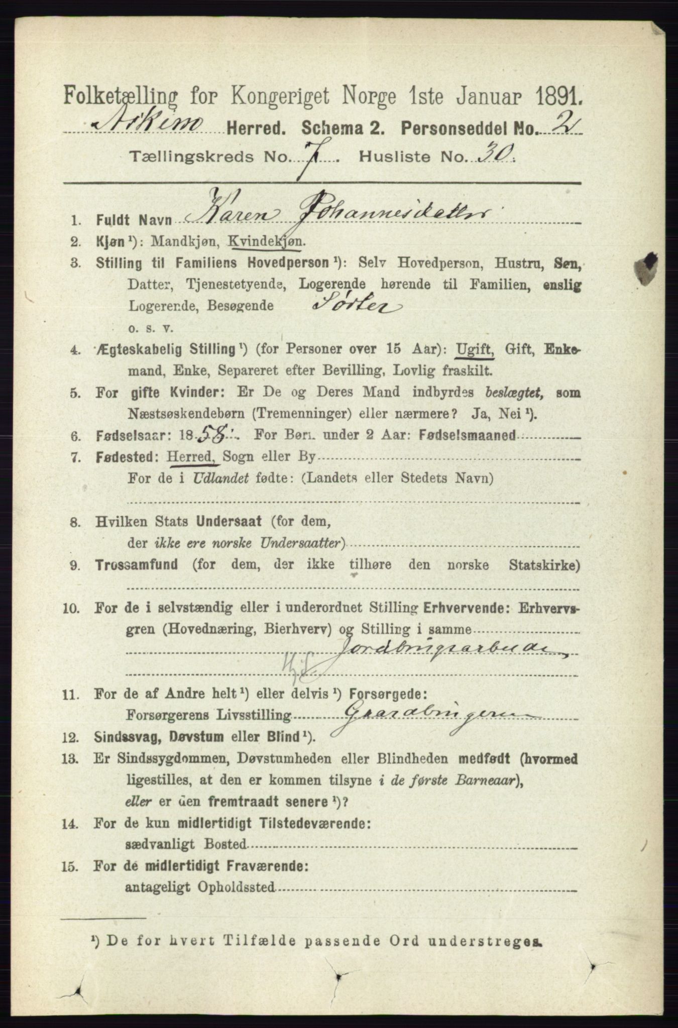 RA, 1891 census for 0124 Askim, 1891, p. 1185