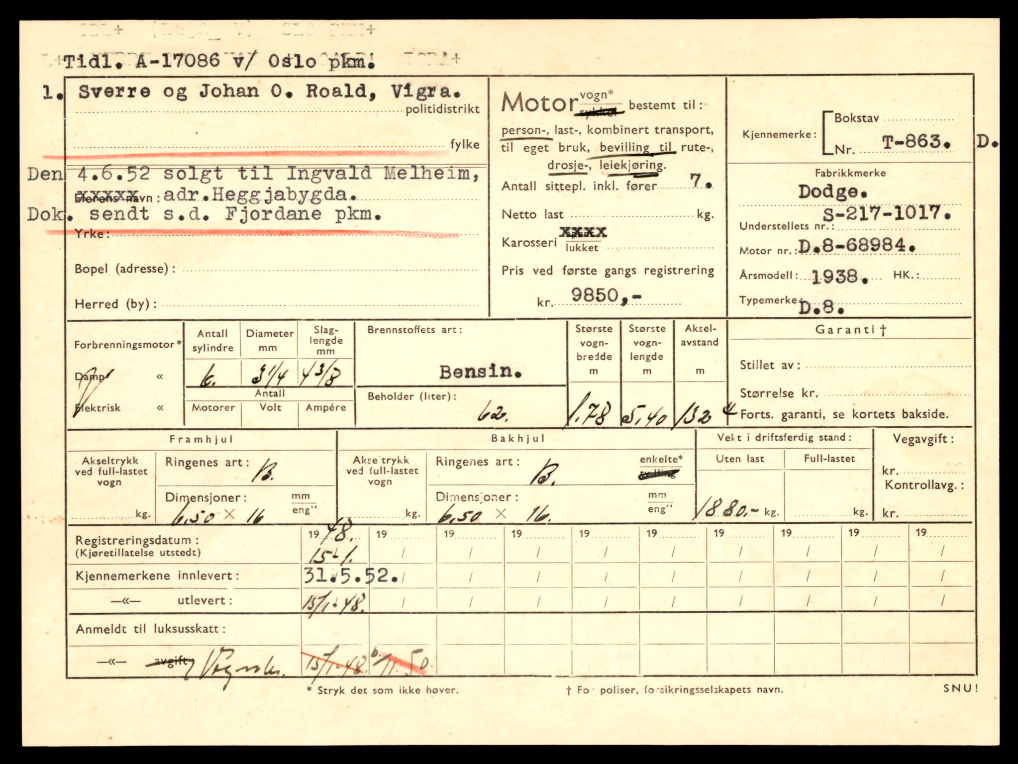 Møre og Romsdal vegkontor - Ålesund trafikkstasjon, AV/SAT-A-4099/F/Fe/L0008: Registreringskort for kjøretøy T 747 - T 894, 1927-1998, p. 2610