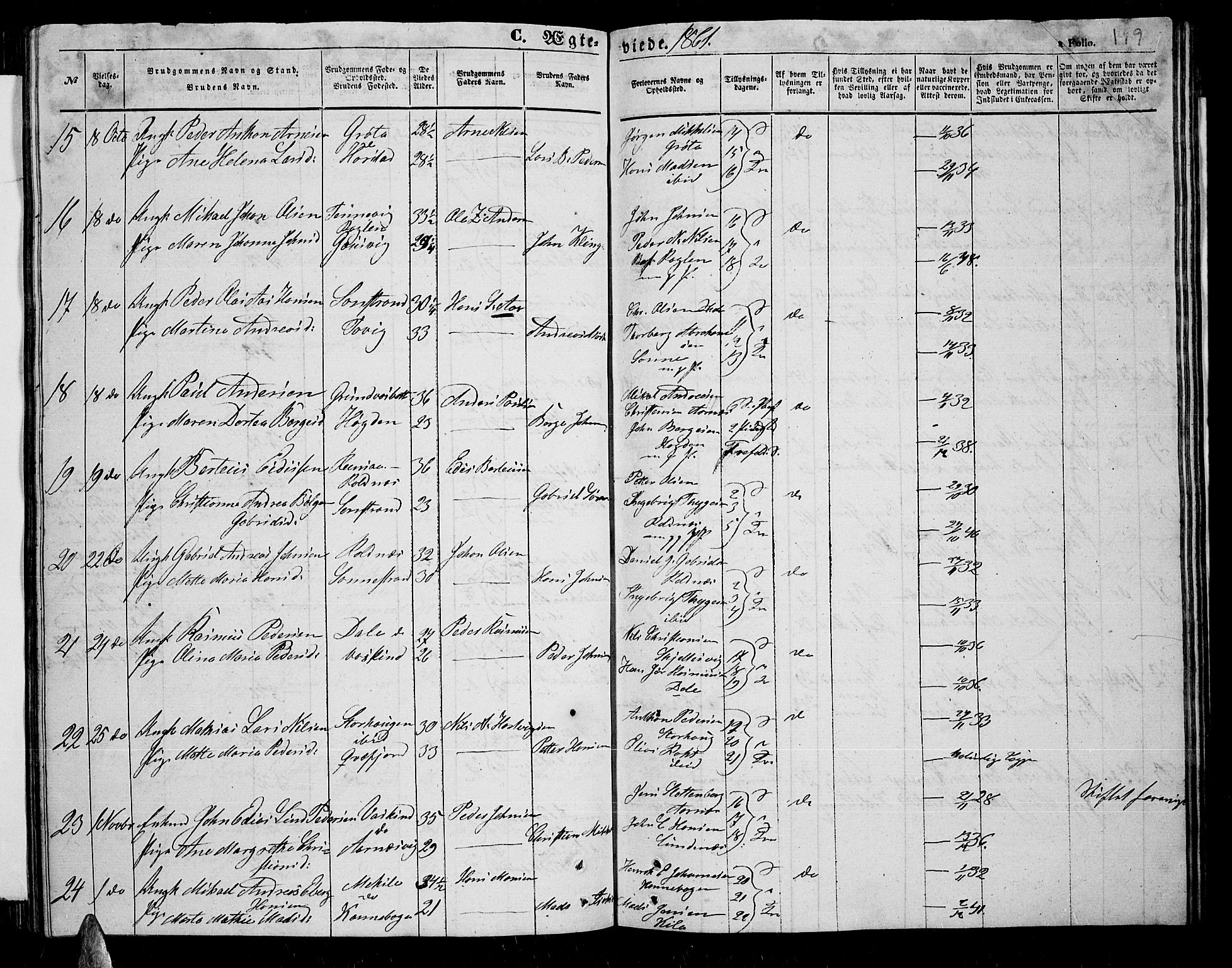 Trondenes sokneprestkontor, AV/SATØ-S-1319/H/Hb/L0007klokker: Parish register (copy) no. 7, 1855-1862, p. 179