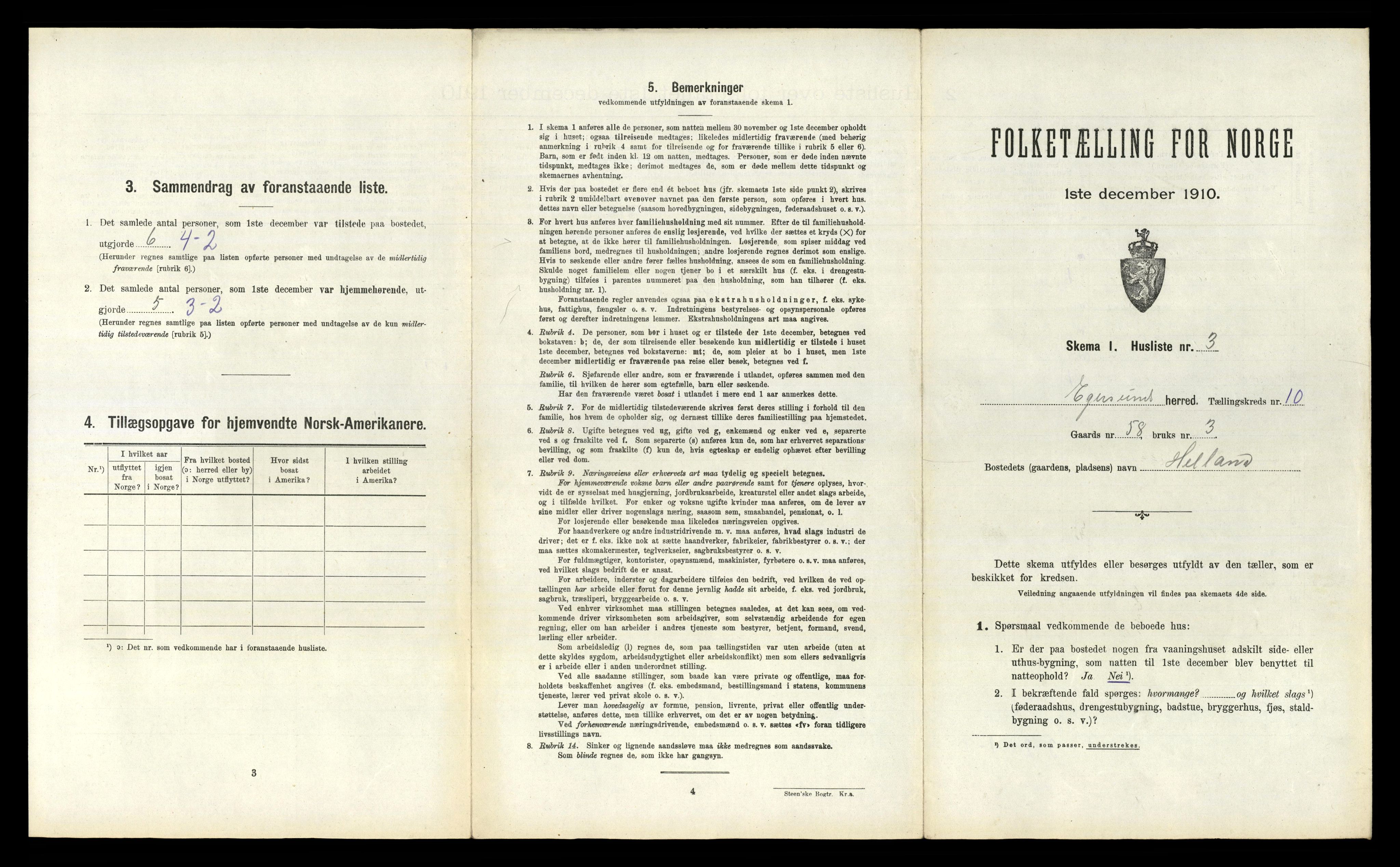 RA, 1910 census for Eigersund, 1910, p. 884