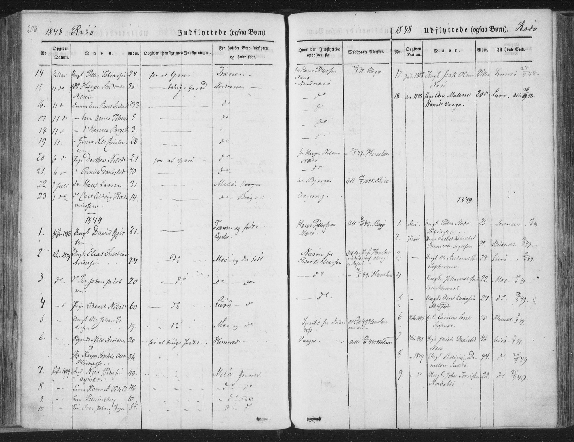 Ministerialprotokoller, klokkerbøker og fødselsregistre - Nordland, SAT/A-1459/841/L0604: Parish register (official) no. 841A09 /1, 1845-1862, p. 206