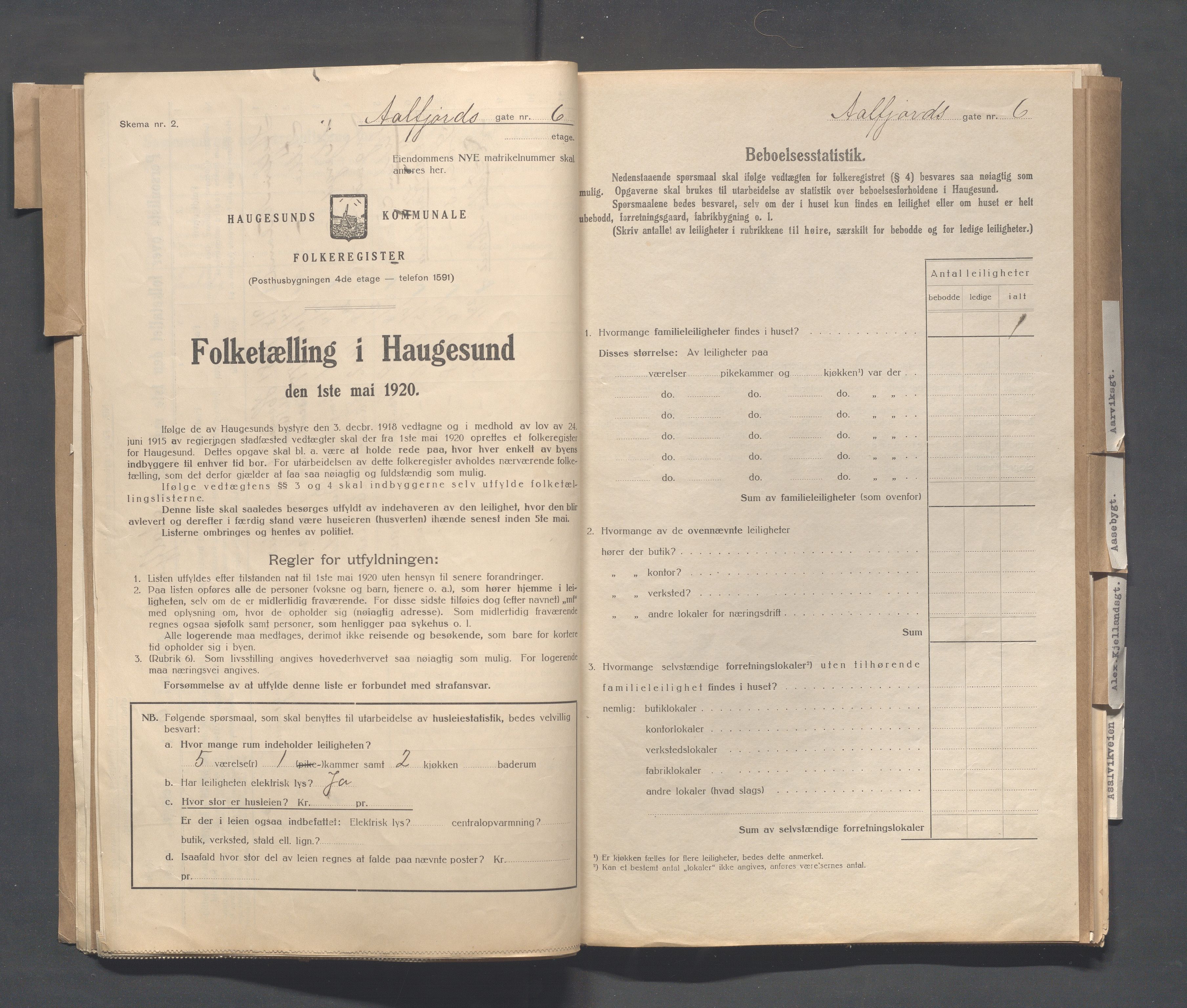 IKAR, Local census 1.5.1920 for Haugesund, 1920, p. 17