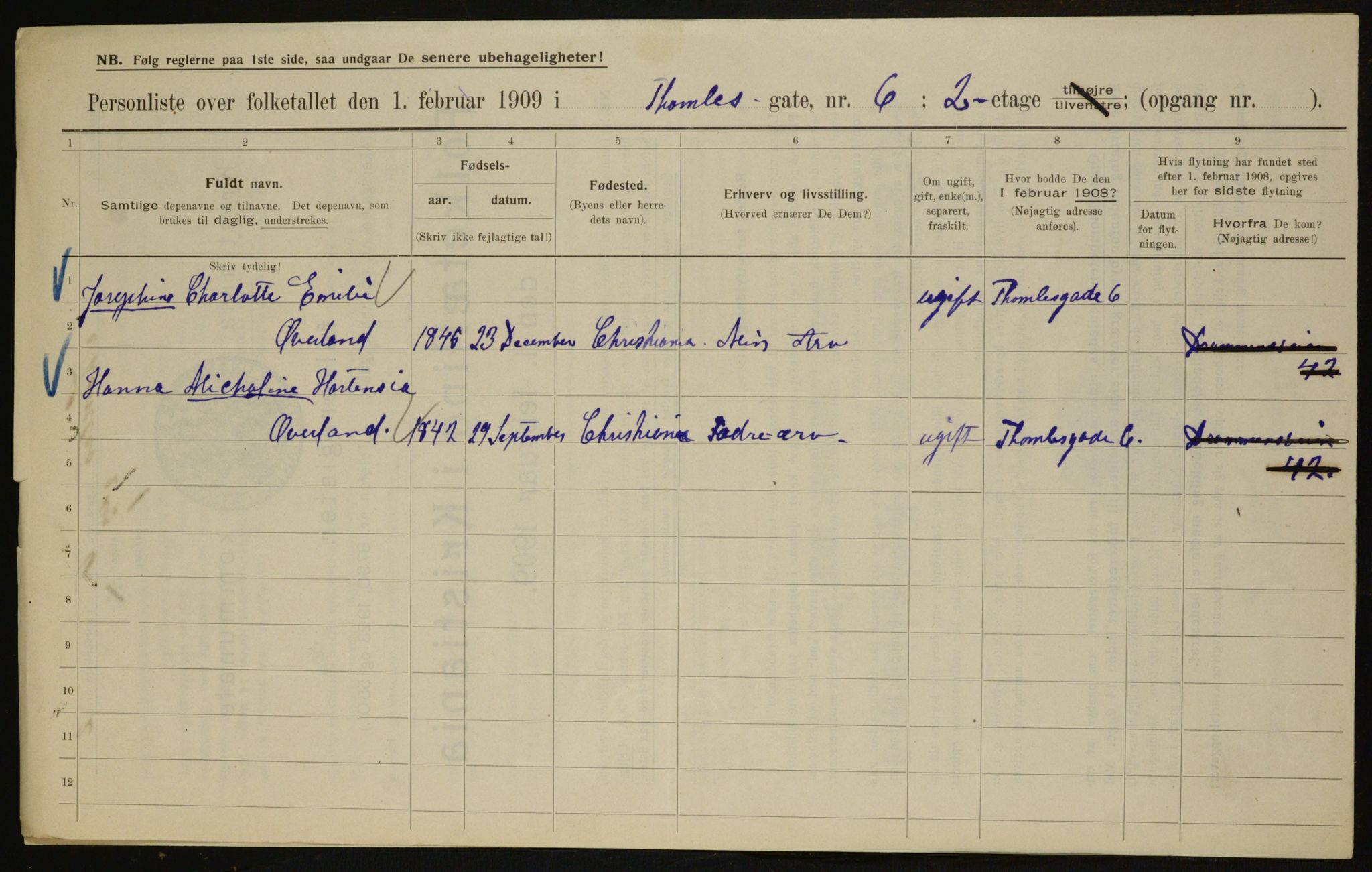 OBA, Municipal Census 1909 for Kristiania, 1909, p. 98999