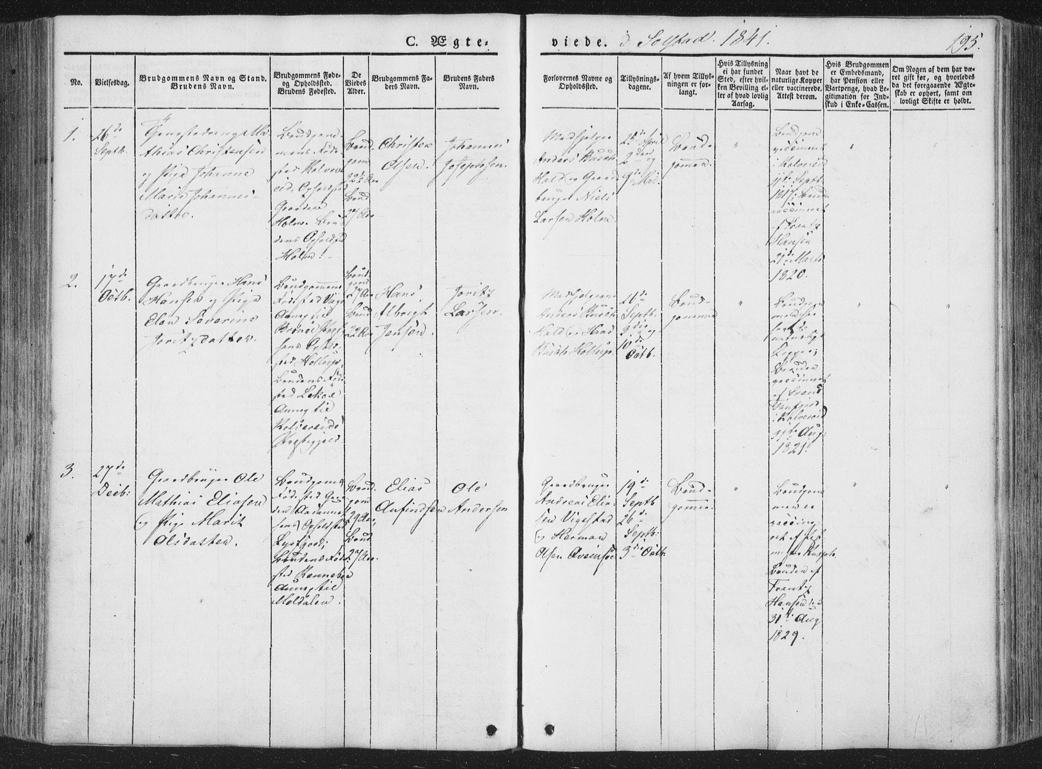Ministerialprotokoller, klokkerbøker og fødselsregistre - Nordland, SAT/A-1459/810/L0145: Parish register (official) no. 810A07 /2, 1841-1862, p. 195
