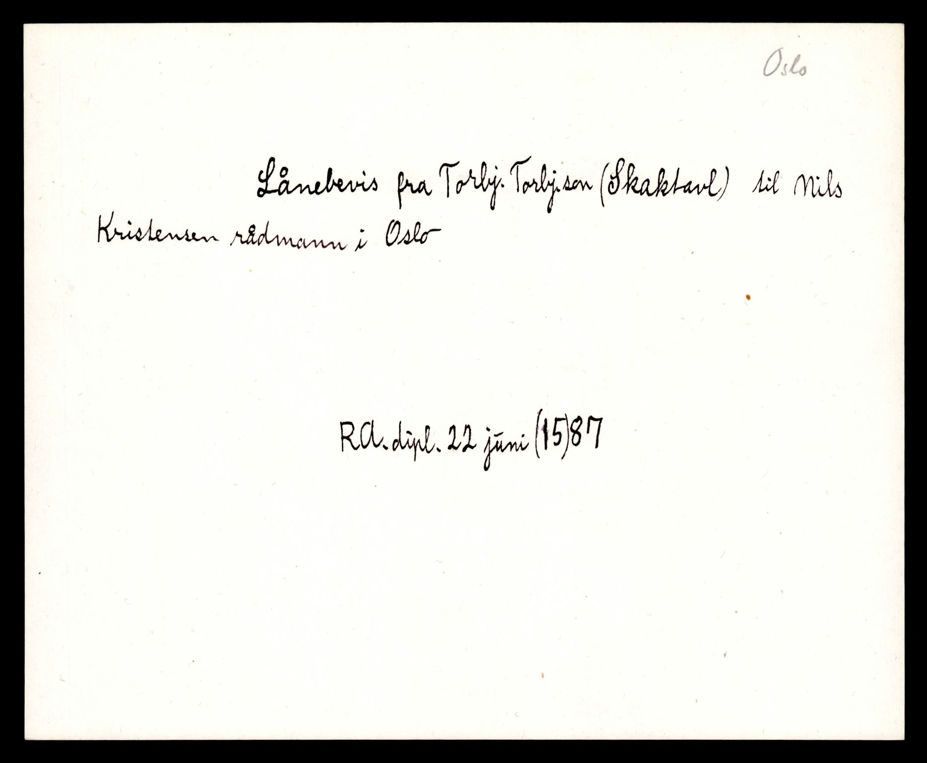 Riksarkivets diplomsamling, AV/RA-EA-5965/F35/F35e/L0005: Registreringssedler Akershus 1, 1300-1900, p. 29