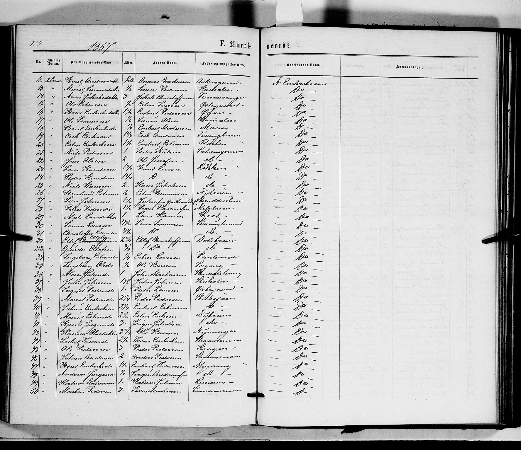 Tynset prestekontor, SAH/PREST-058/H/Ha/Haa/L0021: Parish register (official) no. 21, 1863-1879, p. 414