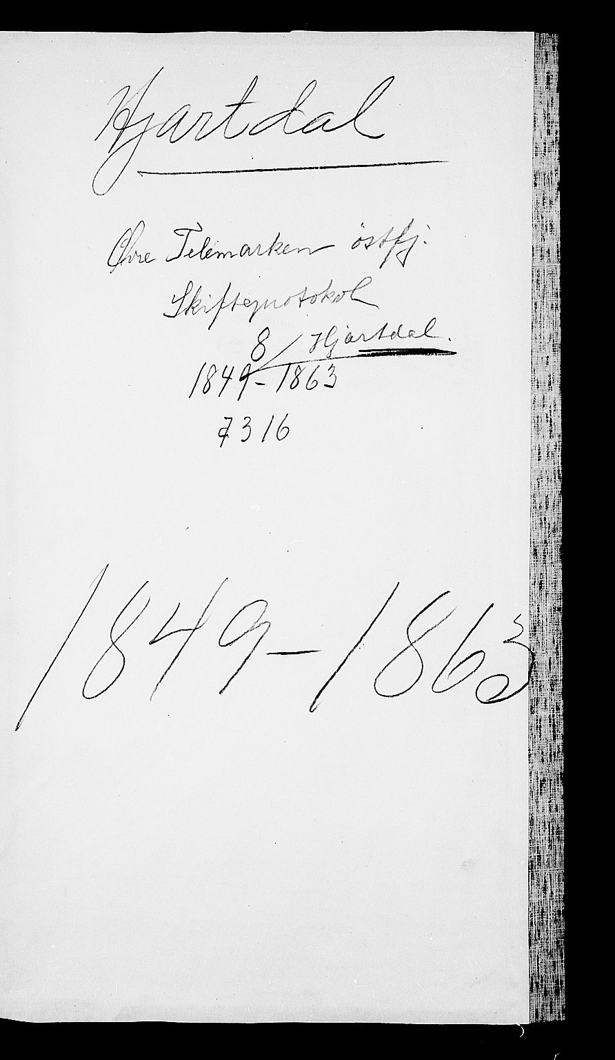 Øvre Telemark østfjelske sorenskriveri, AV/SAKO-A-213/H, 1849-1863