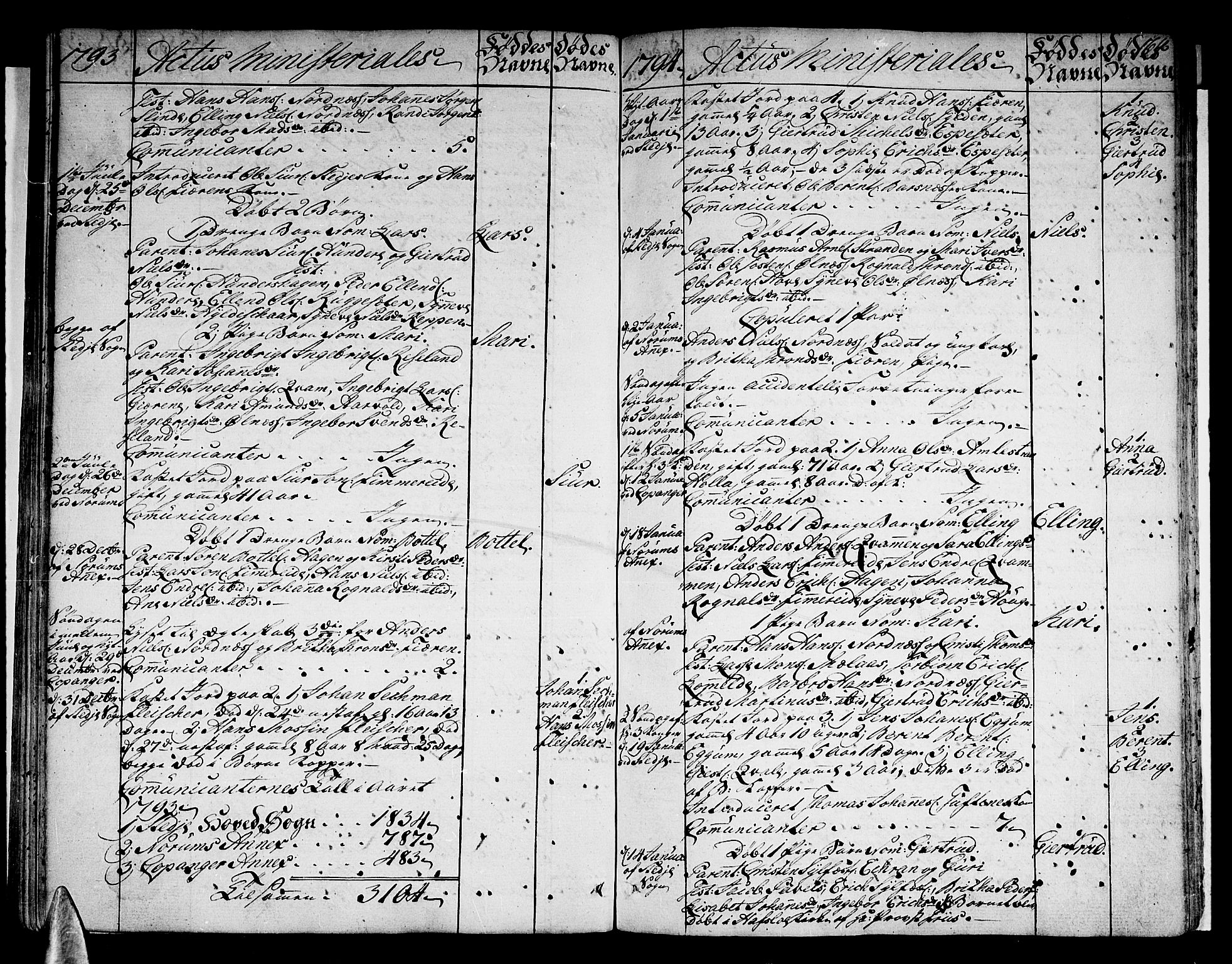 Sogndal sokneprestembete, SAB/A-81301/H/Haa/Haaa/L0007: Parish register (official) no. A 7, 1782-1795, p. 164