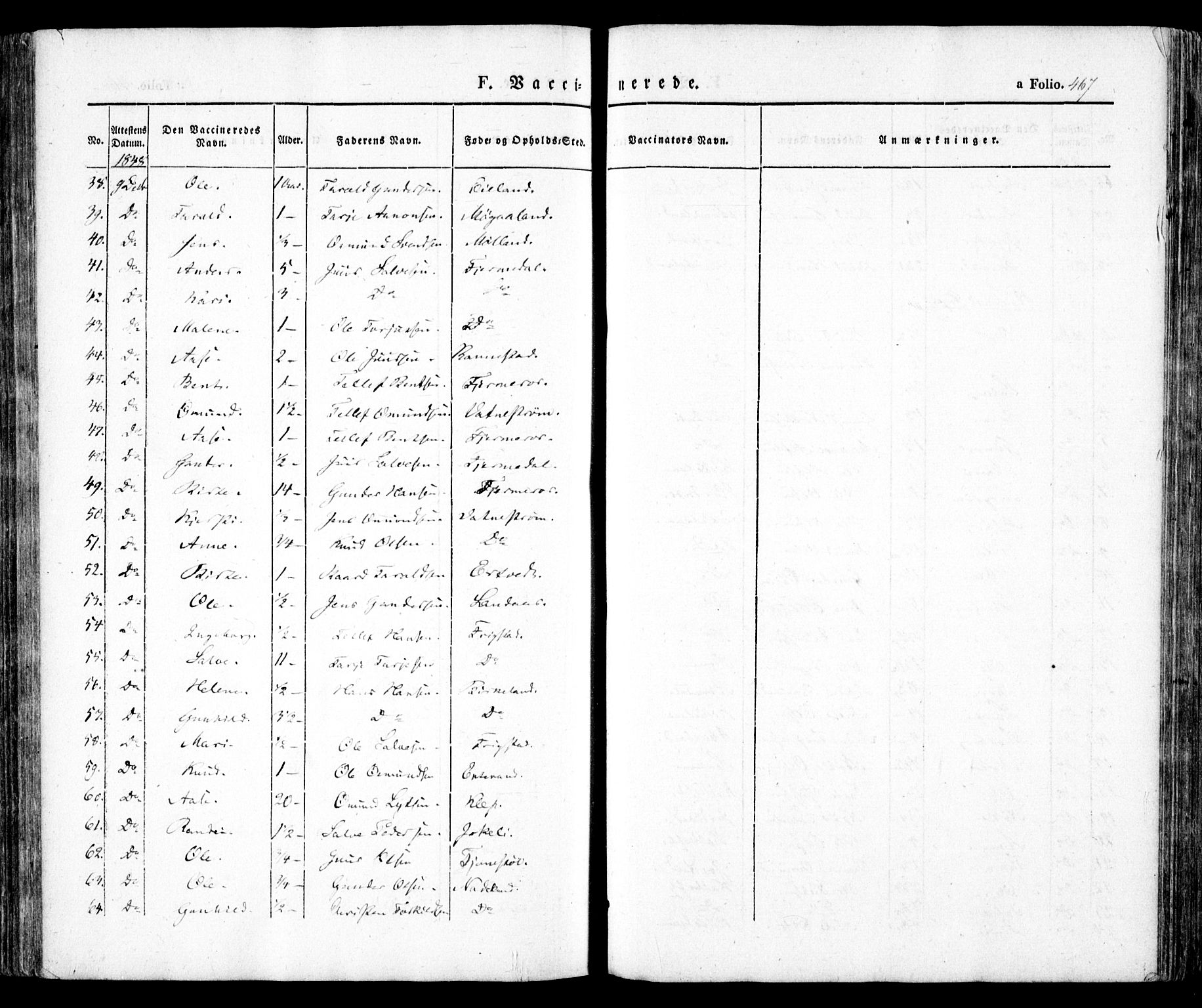 Evje sokneprestkontor, AV/SAK-1111-0008/F/Fa/Faa/L0005: Parish register (official) no. A 5, 1843-1865, p. 467