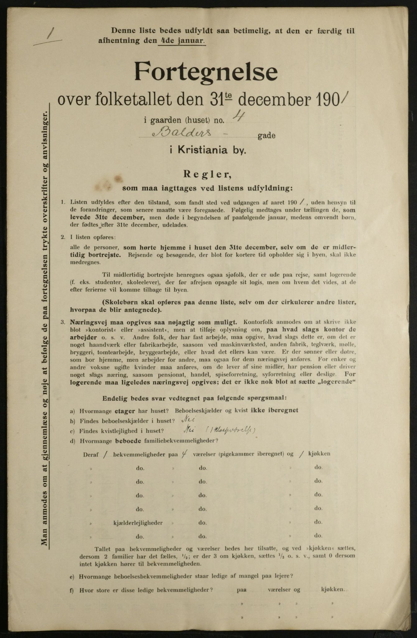 OBA, Municipal Census 1901 for Kristiania, 1901, p. 604