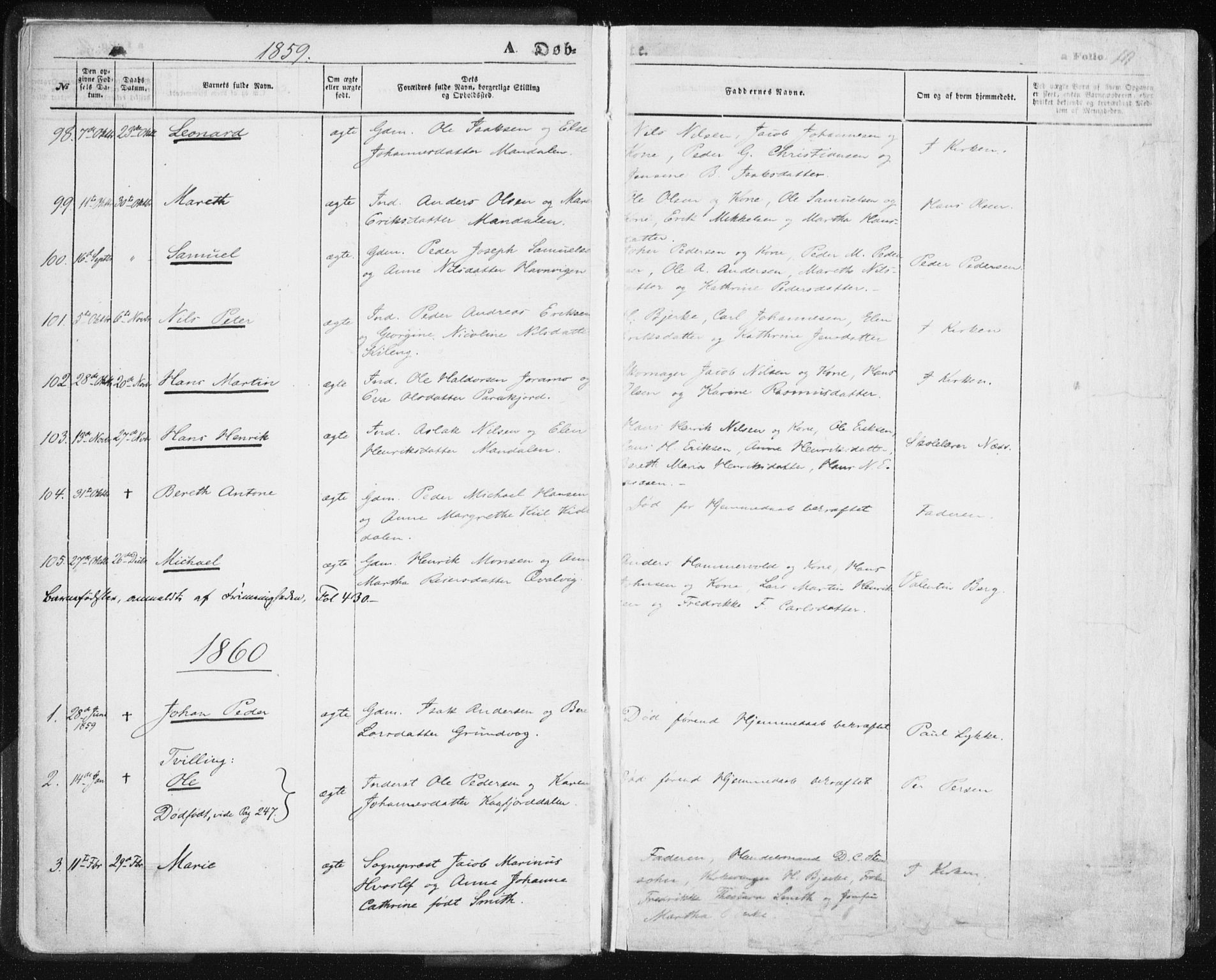 Lyngen sokneprestembete, SATØ/S-1289/H/He/Hea/L0005kirke: Parish register (official) no. 5, 1859-1869, p. 10