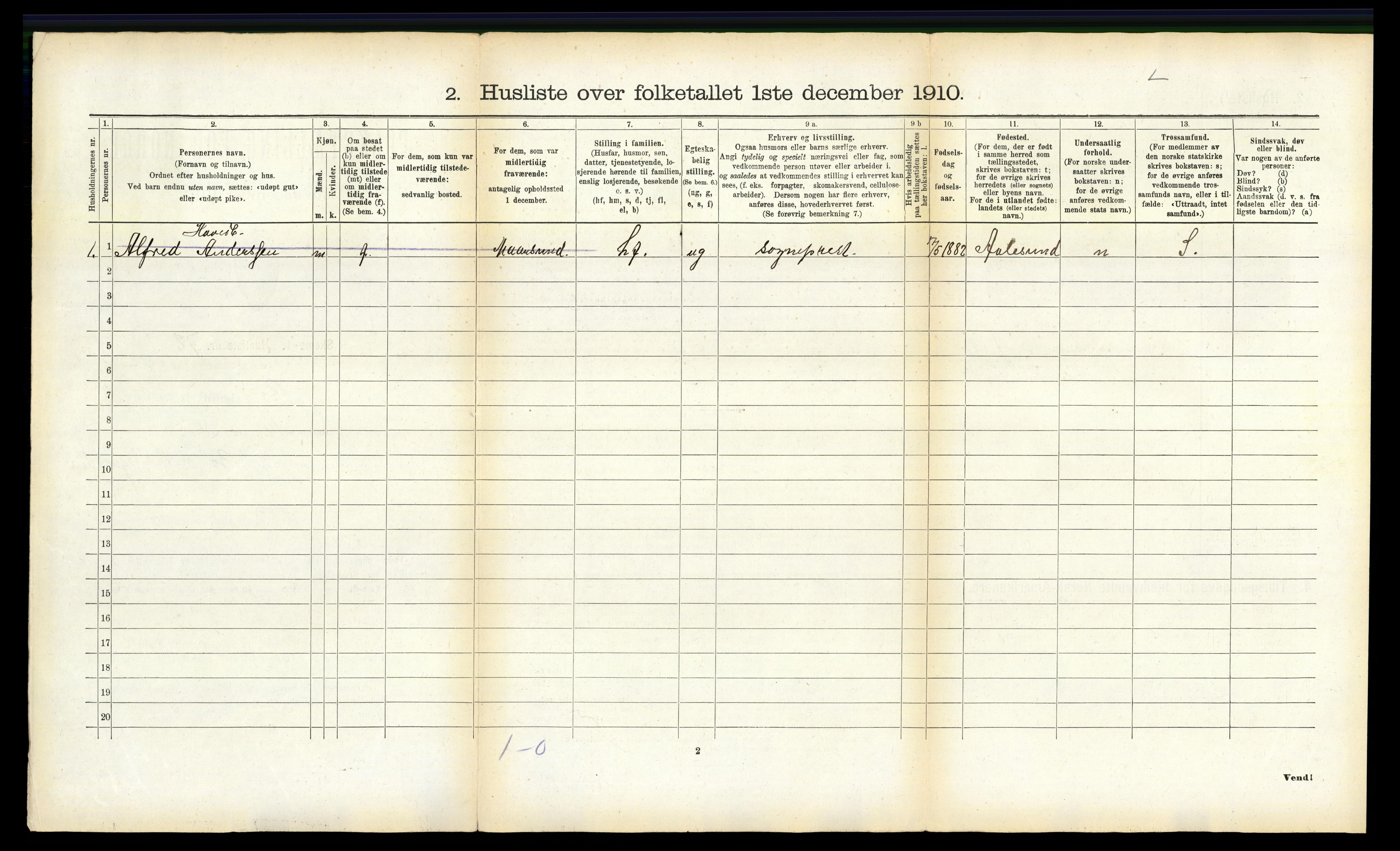 RA, 1910 census for Bø, 1910, p. 452