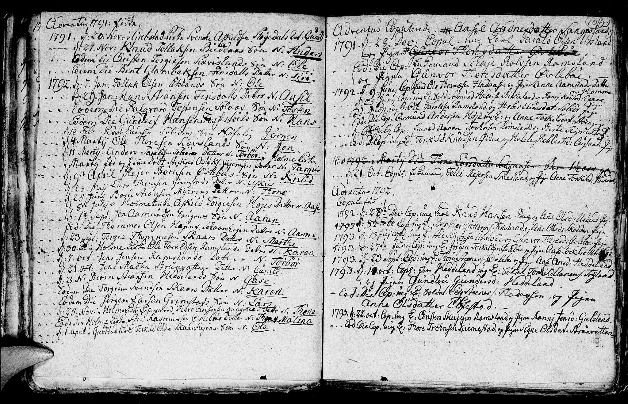 Holum sokneprestkontor, AV/SAK-1111-0022/F/Fb/Fba/L0001: Parish register (copy) no. B 1 /2, 1770-1802, p. 104