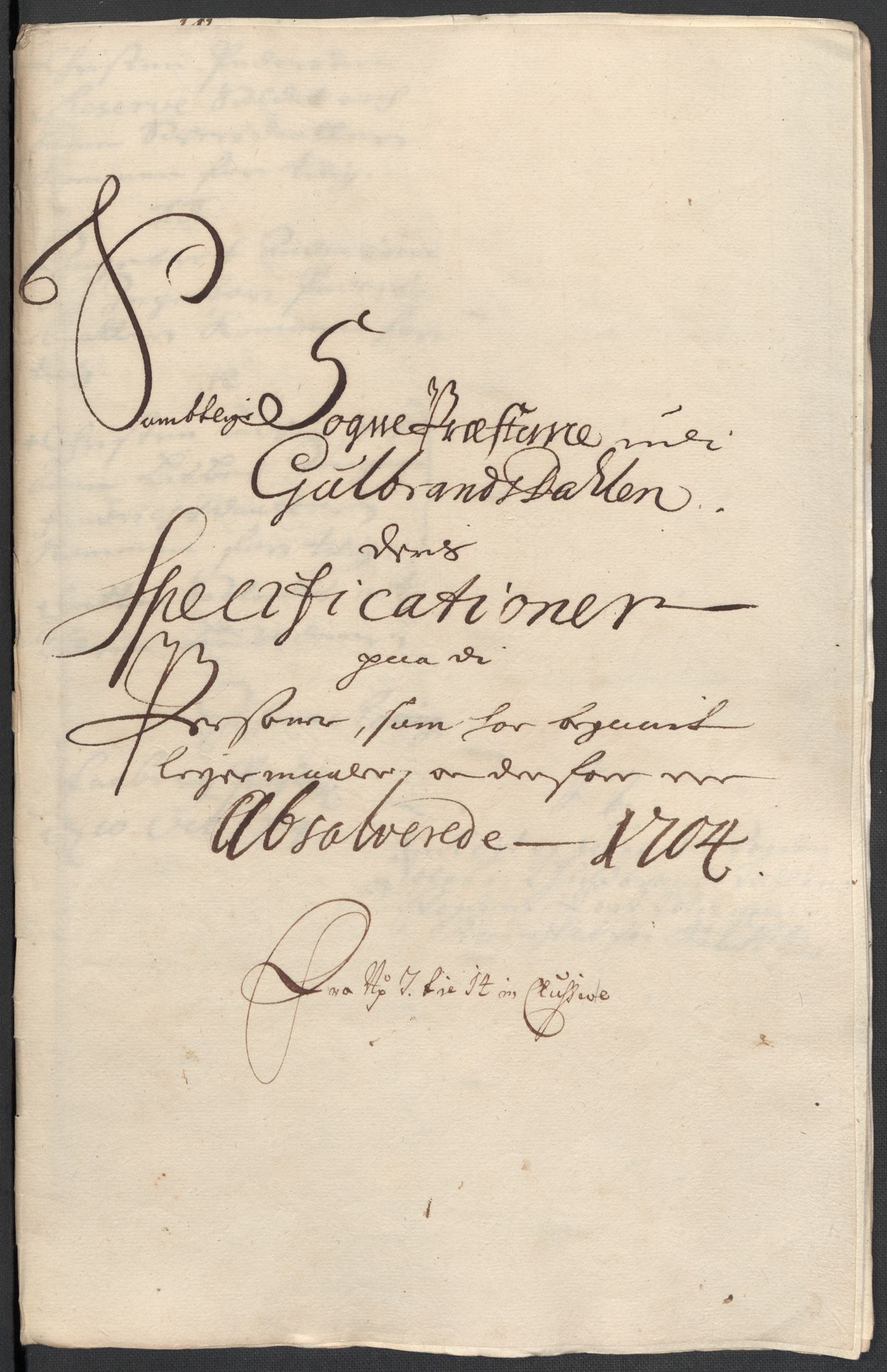 Rentekammeret inntil 1814, Reviderte regnskaper, Fogderegnskap, AV/RA-EA-4092/R17/L1177: Fogderegnskap Gudbrandsdal, 1704, p. 62