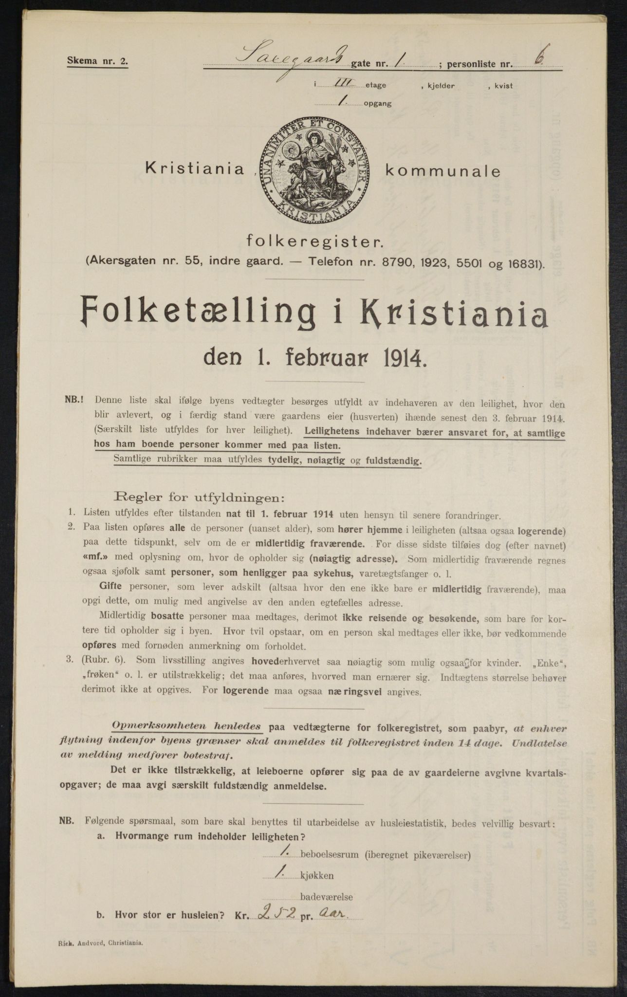 OBA, Municipal Census 1914 for Kristiania, 1914, p. 89124