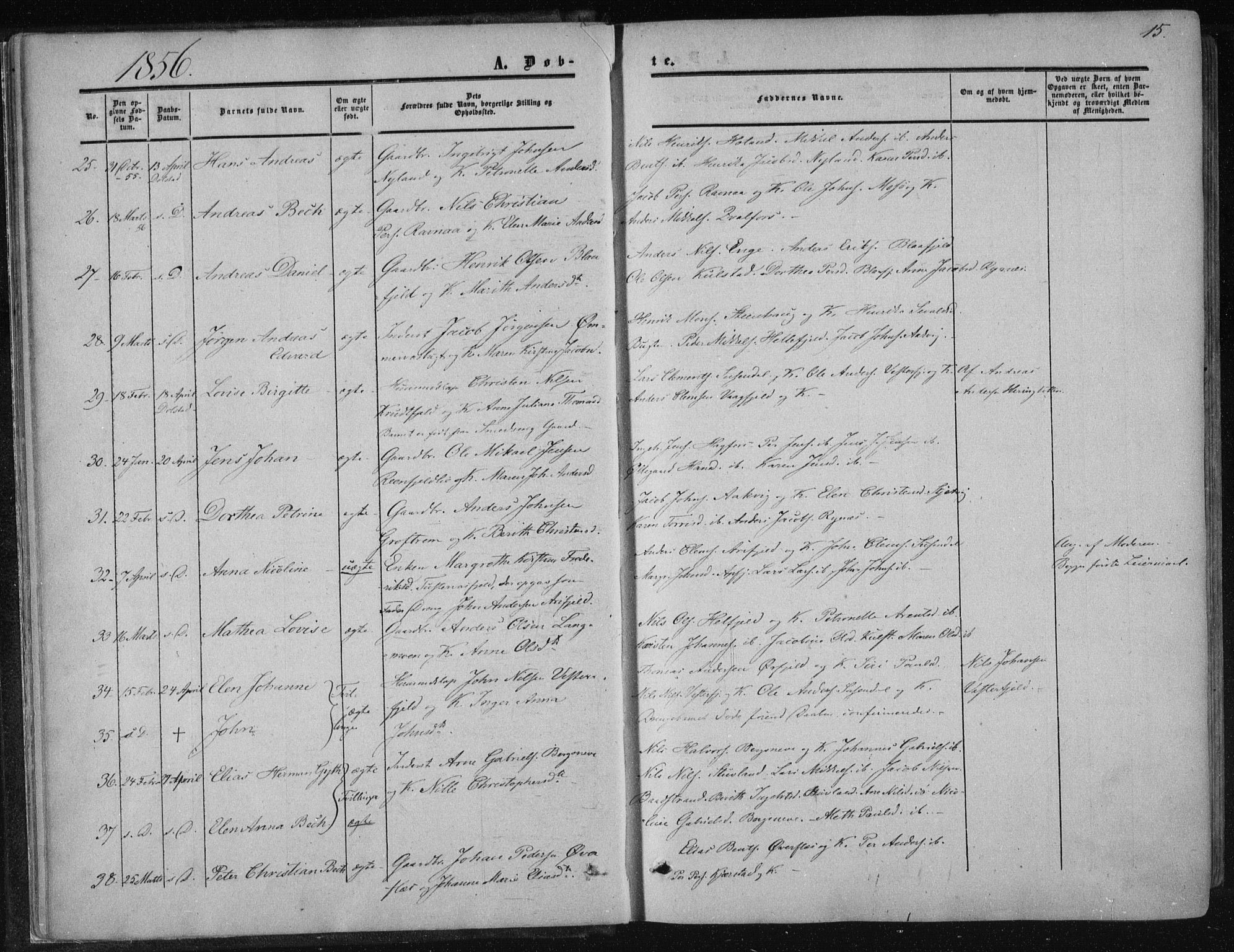 Ministerialprotokoller, klokkerbøker og fødselsregistre - Nordland, SAT/A-1459/820/L0293: Parish register (official) no. 820A14, 1855-1865, p. 15