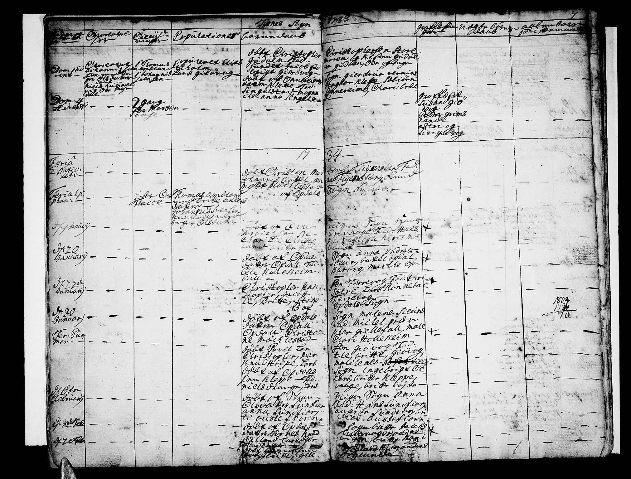 Tysnes sokneprestembete, AV/SAB-A-78601/H/Haa: Parish register (official) no. A 2 /1, 1732-1804, p. 7