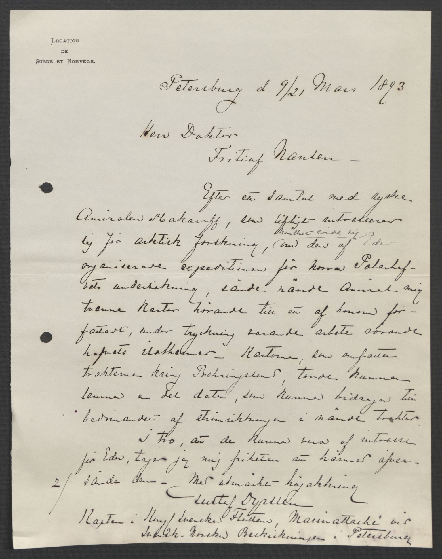 Arbeidskomitéen for Fridtjof Nansens polarekspedisjon, RA/PA-0061/D/L0003/0002: Innk. brev og telegrammer vedr. proviant og utrustning / Utrustningen m.m. - korrespondanse, 1893, p. 156