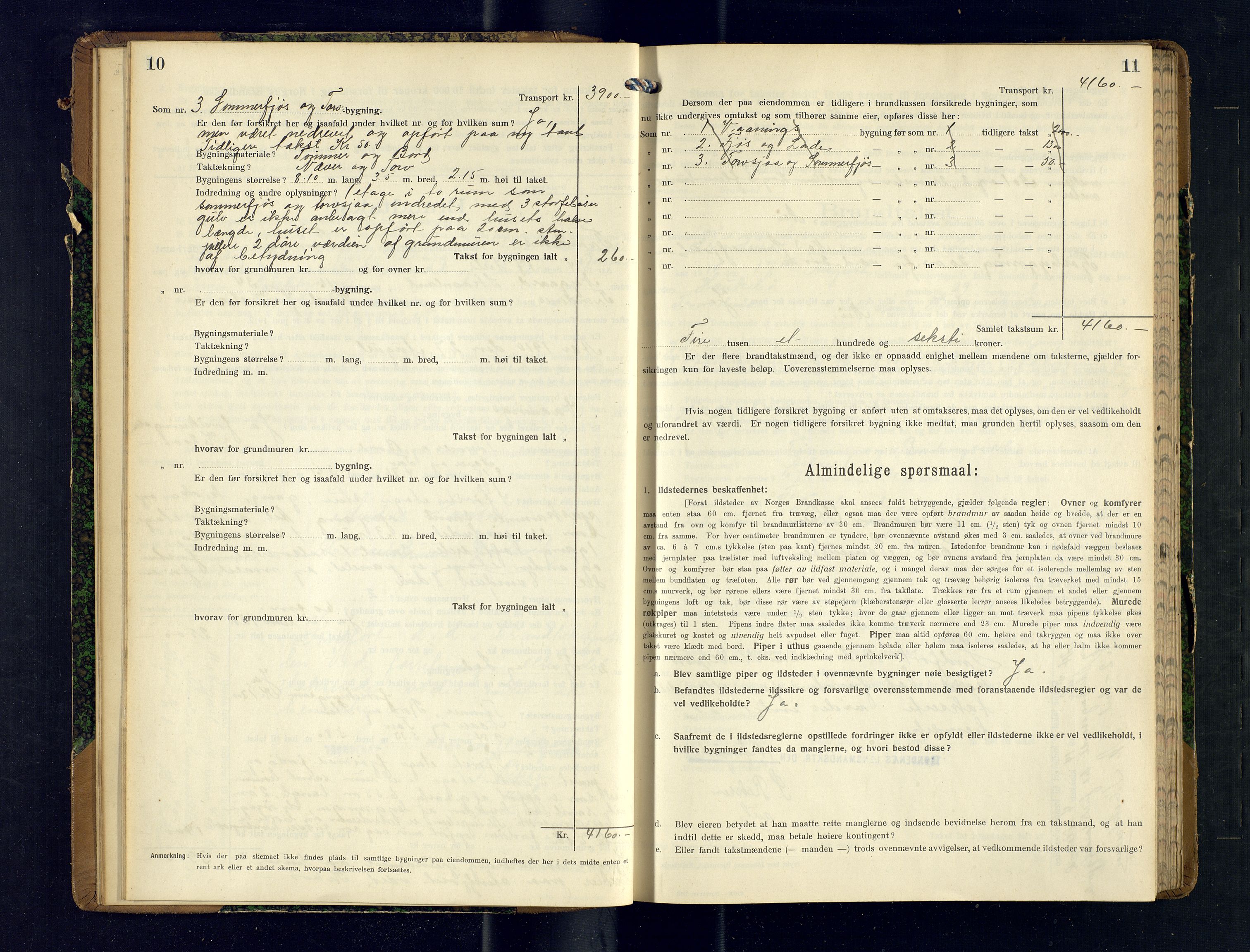 Harstad lensmannskontor, SATØ/SATØ-10/F/Fr/Fra/L0606: Branntakstprotokoll (S). Merket U. Med register, 1914-1916, p. 10-11