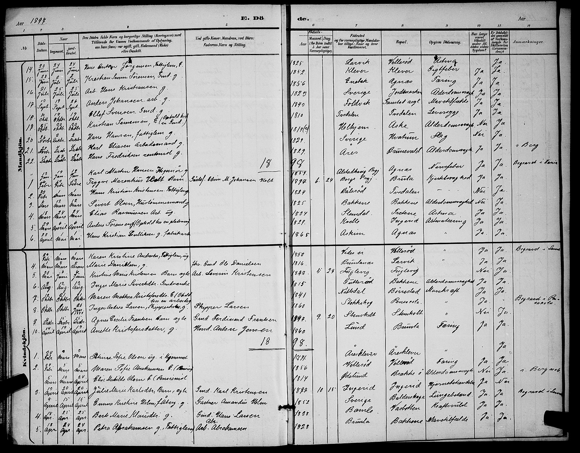 Brunlanes kirkebøker, AV/SAKO-A-342/G/Ga/L0003: Parish register (copy) no. I 3, 1877-1898