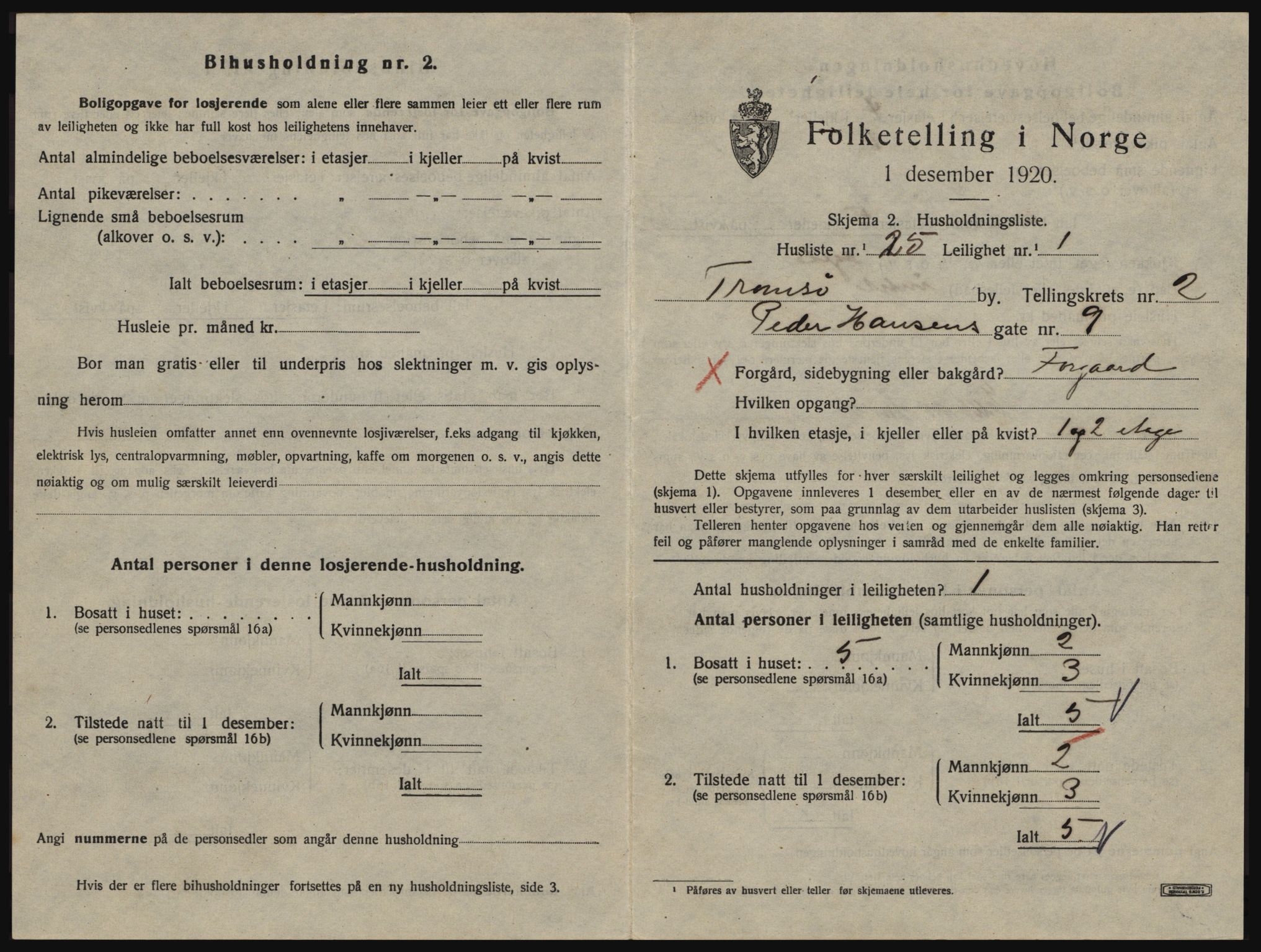 SATØ, 1920 census for Tromsø, 1920, p. 2893