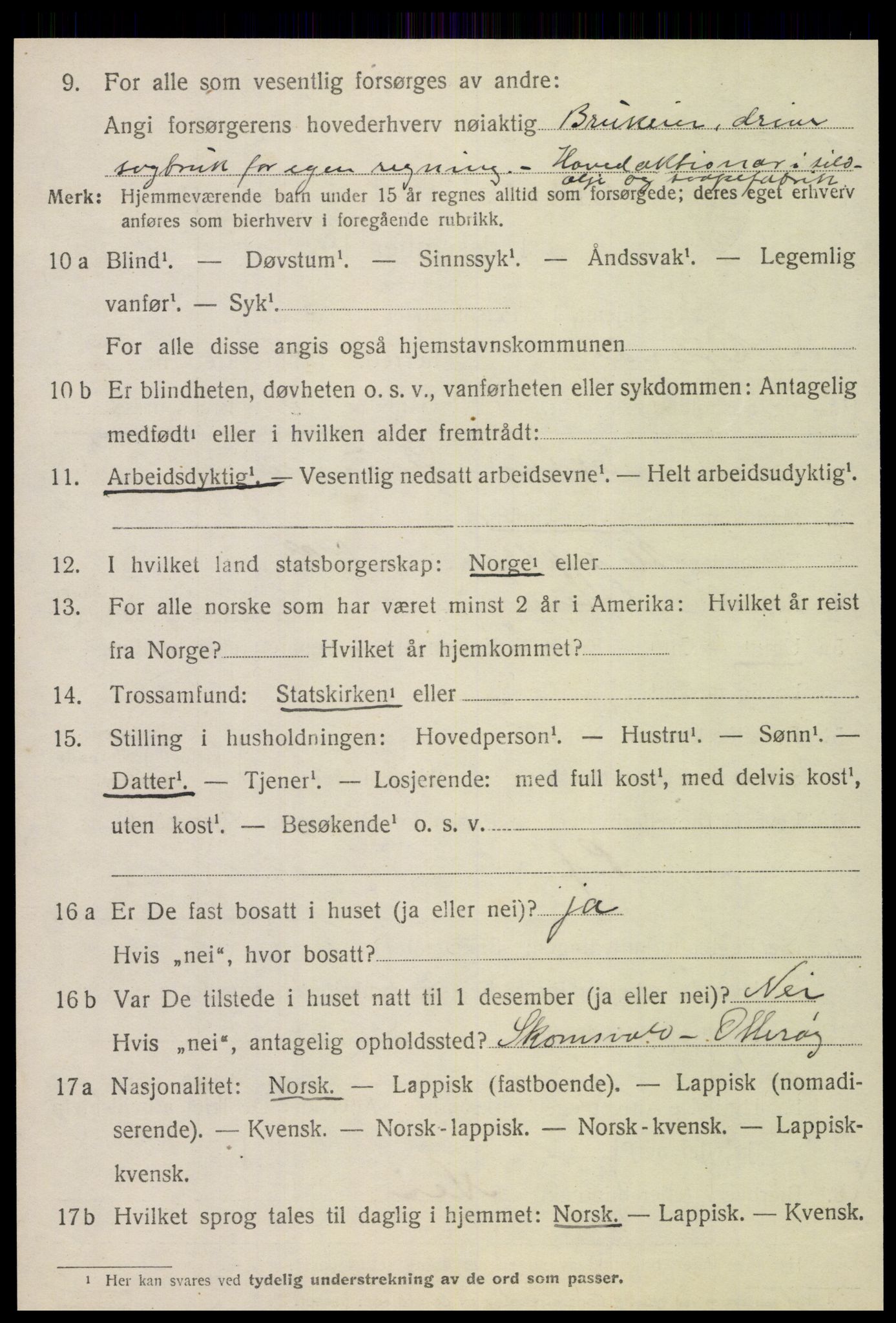 SAT, 1920 census for Otterøy, 1920, p. 3306