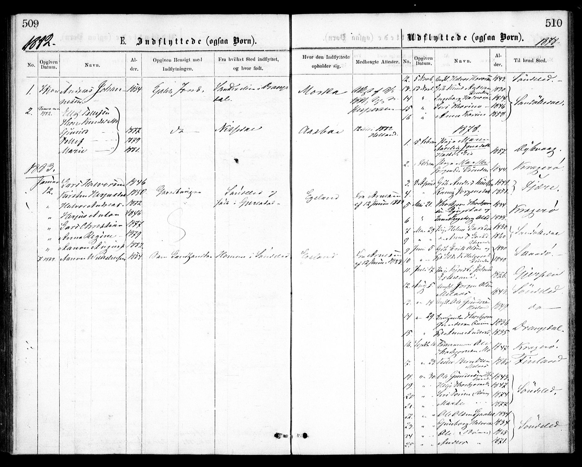 Gjerstad sokneprestkontor, AV/SAK-1111-0014/F/Fa/Faa/L0008: Parish register (official) no. A 8, 1876-1884, p. 509-510