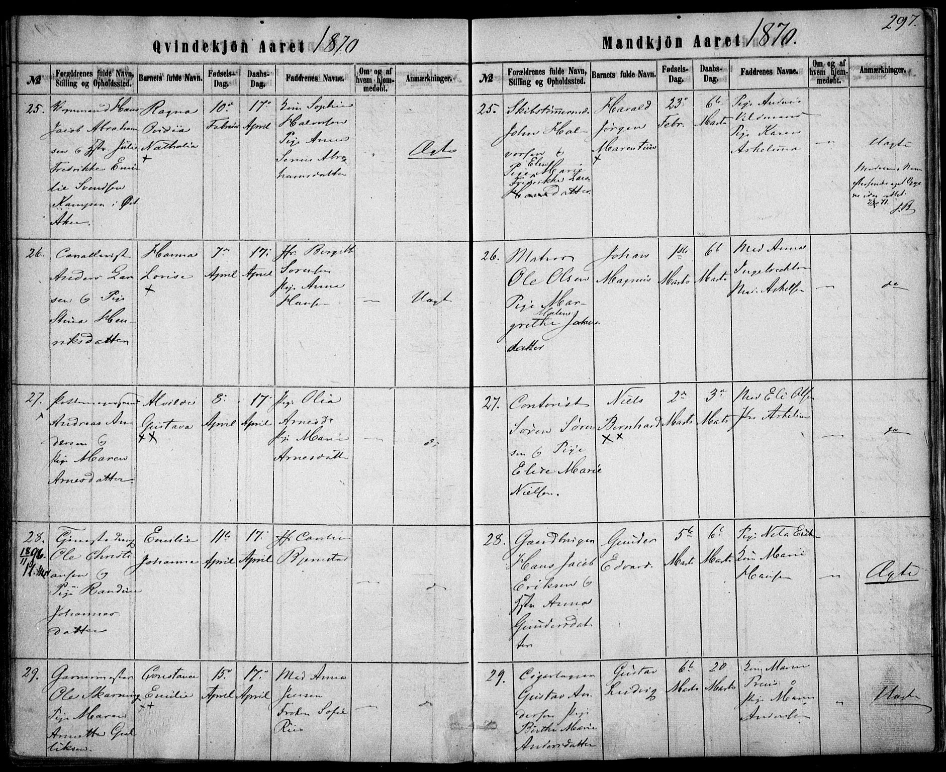 Rikshospitalet prestekontor Kirkebøker, AV/SAO-A-10309b/F/L0004: Parish register (official) no. 4, 1853-1870, p. 297