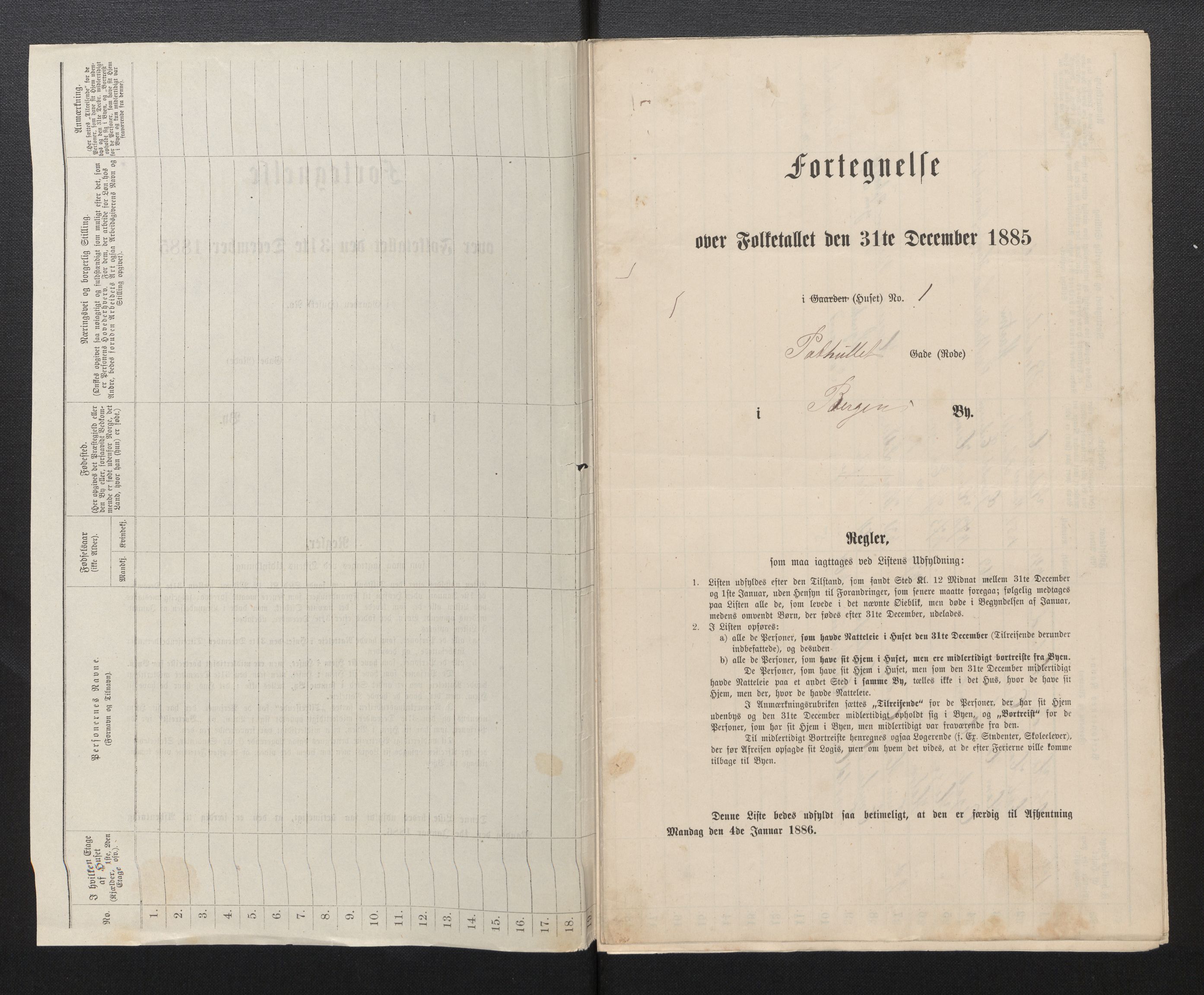 SAB, 1885 census for 1301 Bergen, 1885, p. 4961