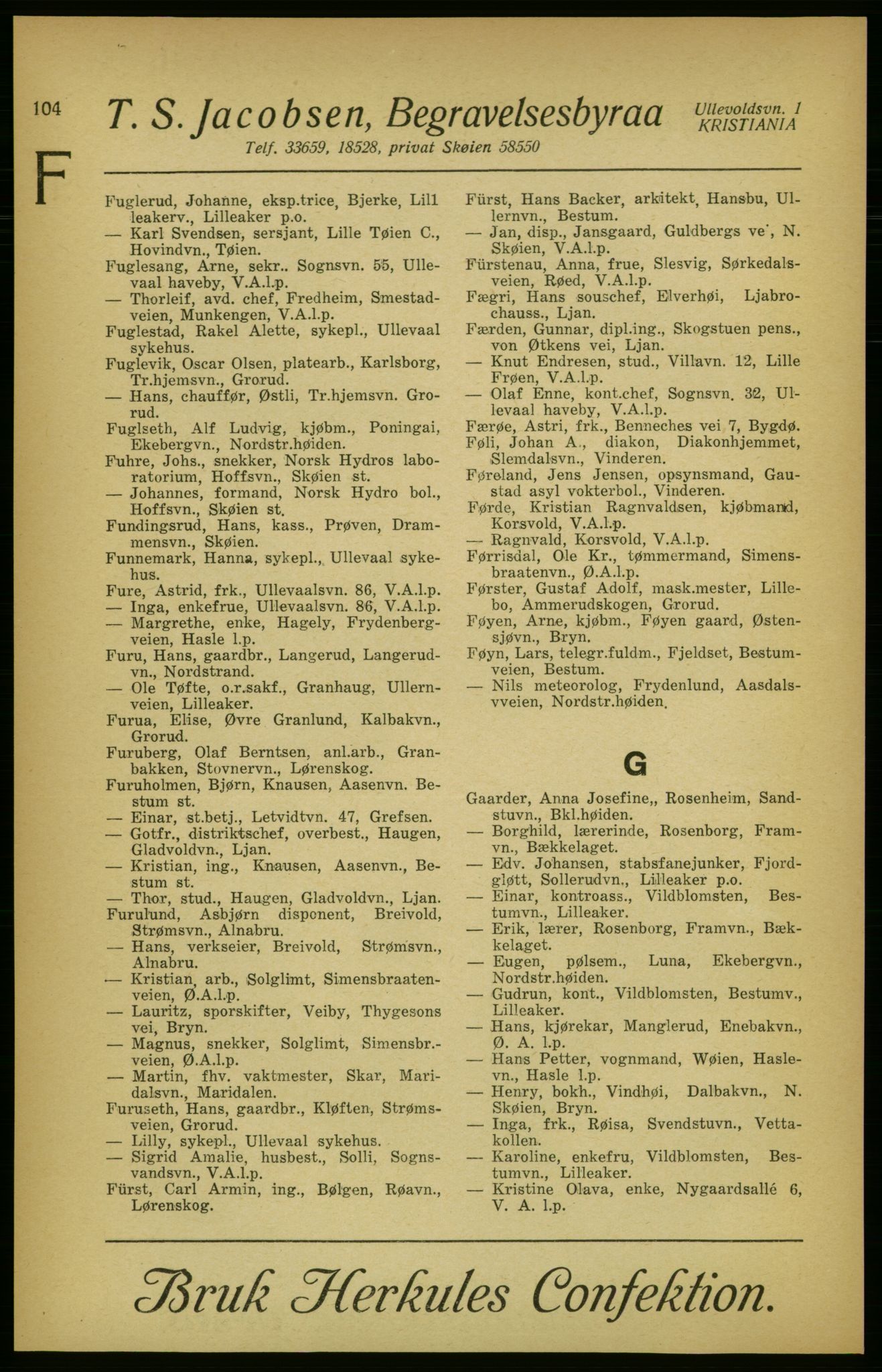 Aker adressebok/adressekalender, PUBL/001/A/003: Akers adressekalender, 1924-1925, p. 104