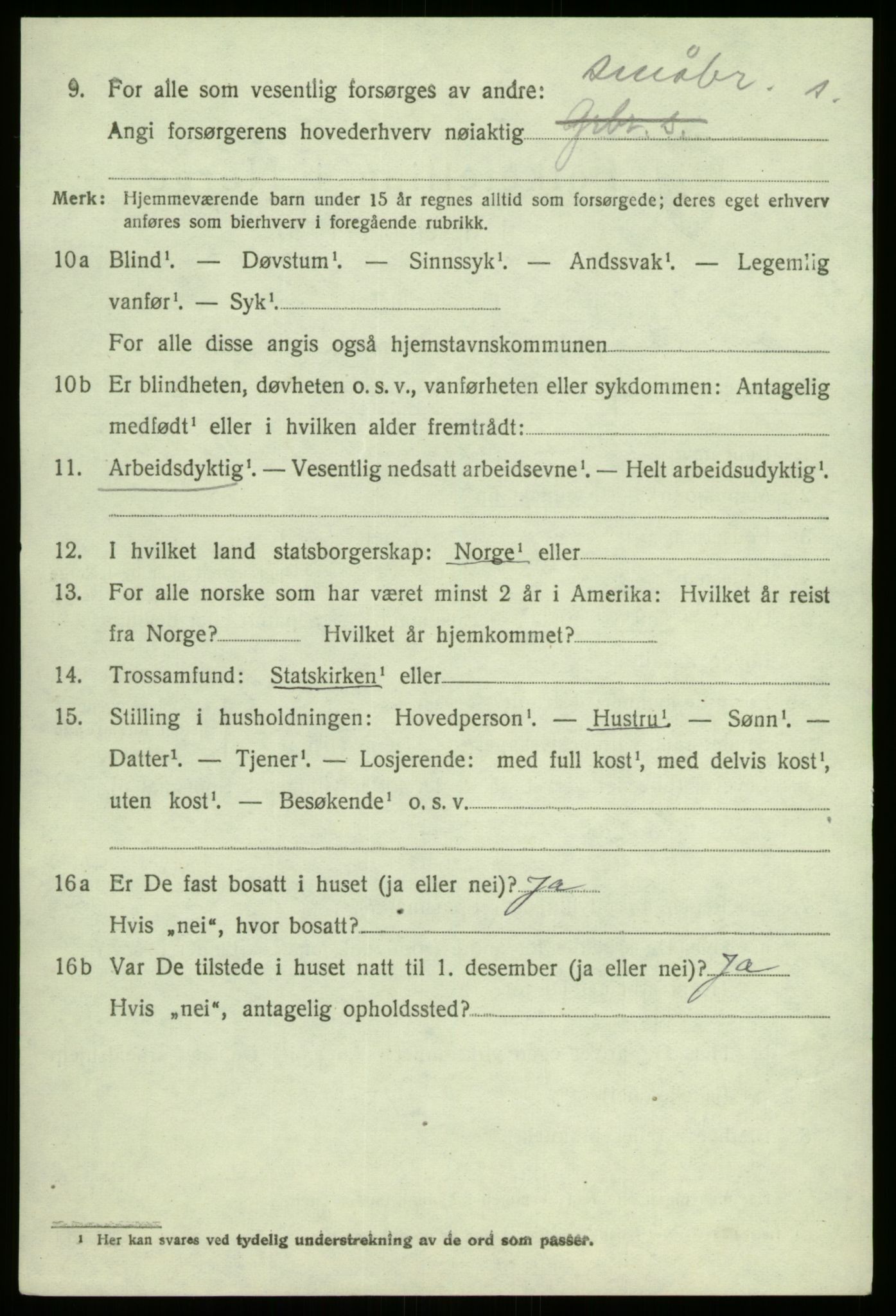 SAB, 1920 census for Lavik, 1920, p. 749