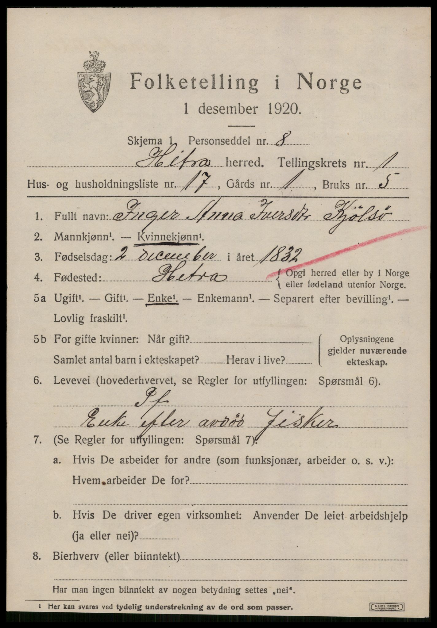 SAT, 1920 census for Hitra, 1920, p. 759