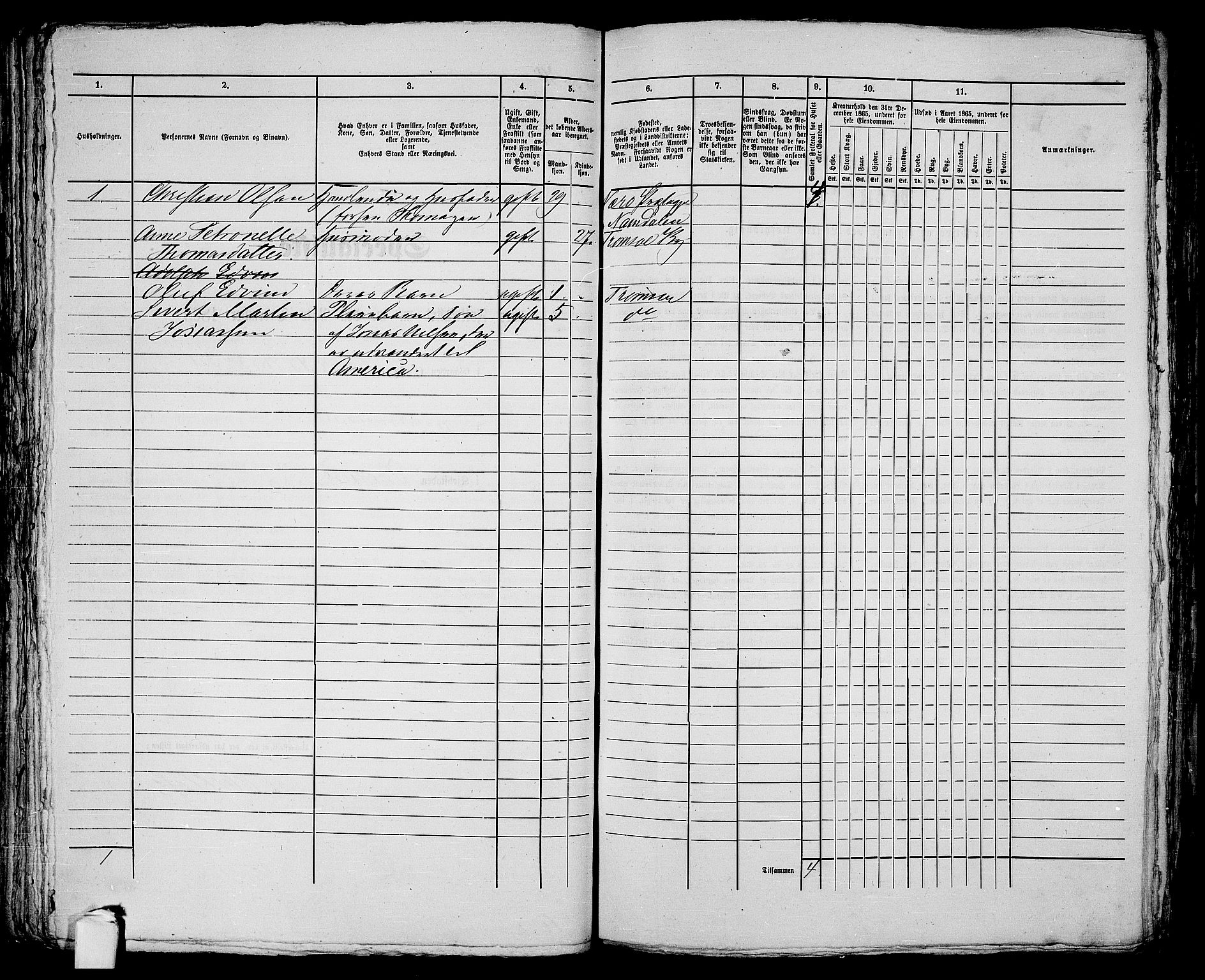 RA, 1865 census for Tromsø, 1865, p. 91