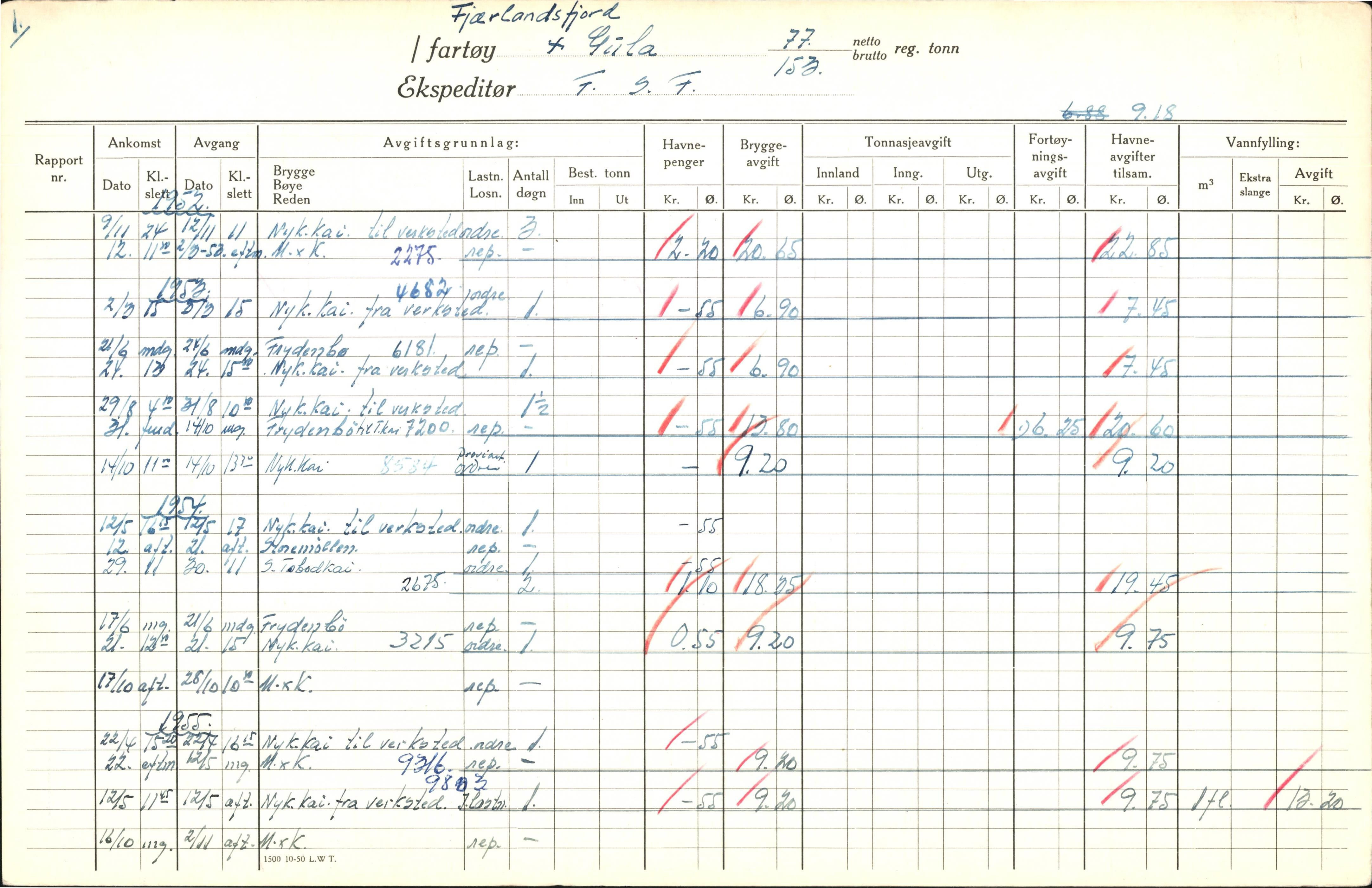 Bergen kommune. Havnekontor/havnefogd, BBA/A-0742/H/Ha/Hac/L0017: Skipsregister Fjellheim-Fløsund, 1941-1975