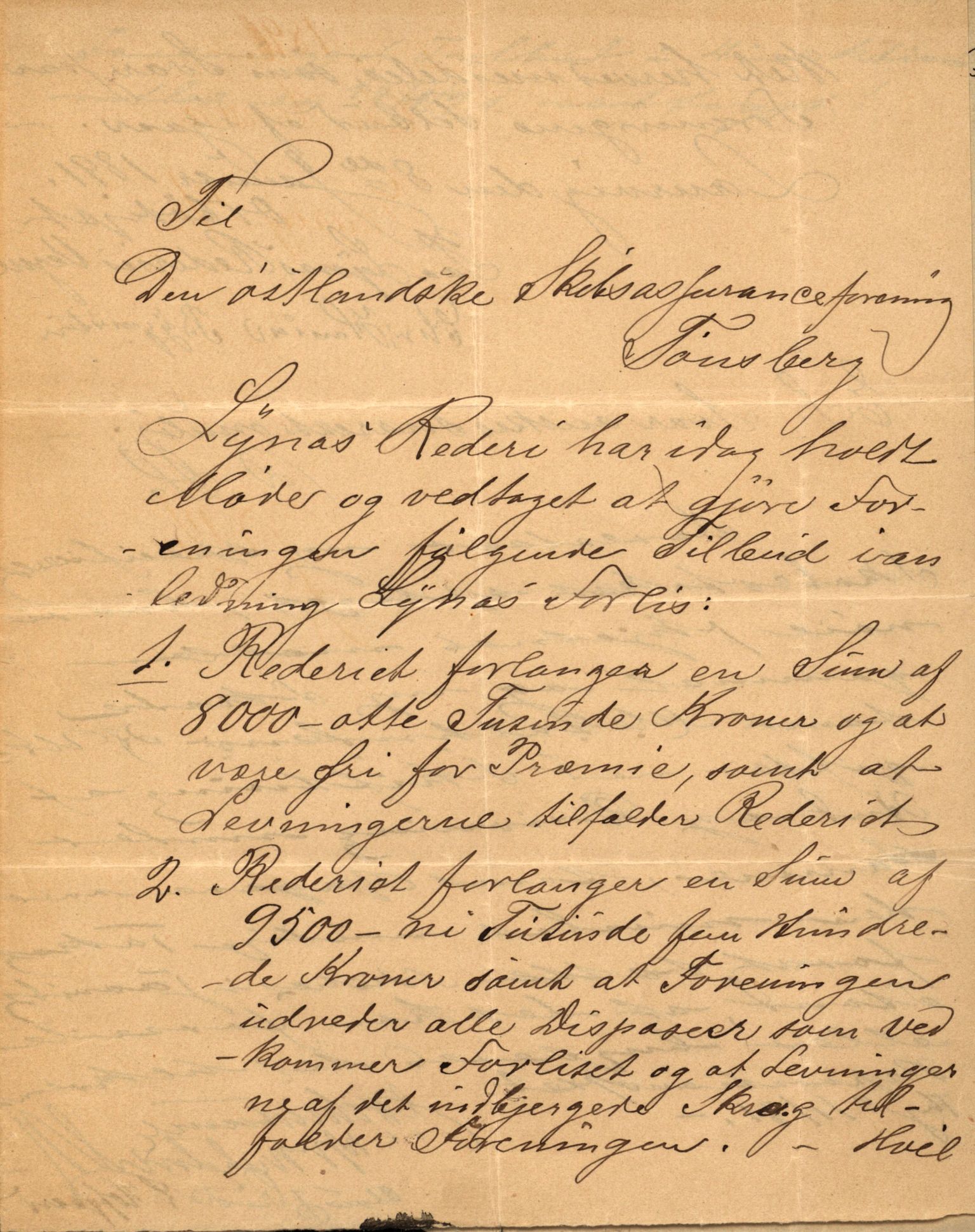 Pa 63 - Østlandske skibsassuranceforening, VEMU/A-1079/G/Ga/L0025/0005: Havaridokumenter / Jacbez, Brin, Eugenie, Lyna, Løvspring, Hurtig, 1890, p. 74