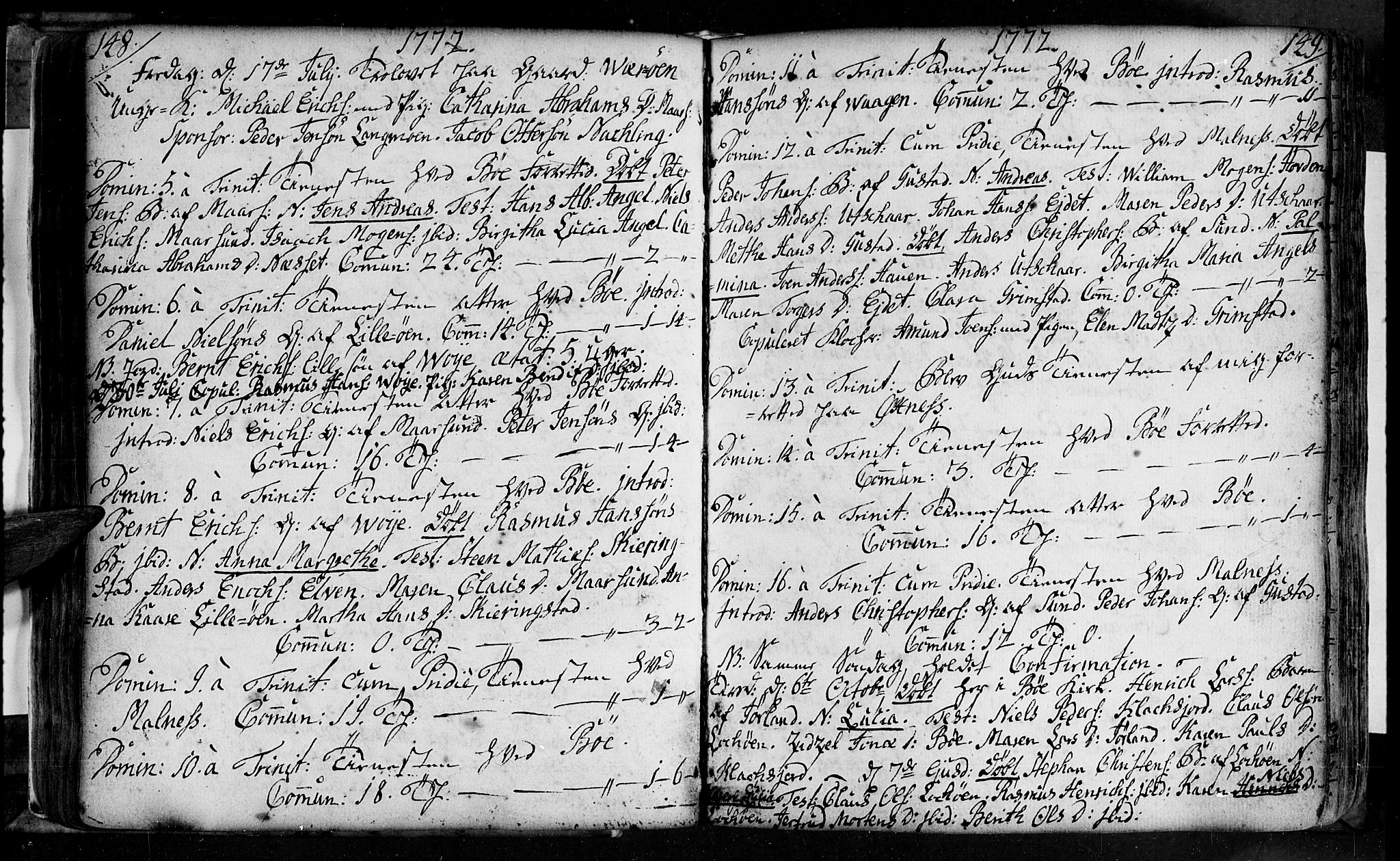 Ministerialprotokoller, klokkerbøker og fødselsregistre - Nordland, AV/SAT-A-1459/891/L1297: Parish register (official) no. 891A02, 1759-1820, p. 148-149