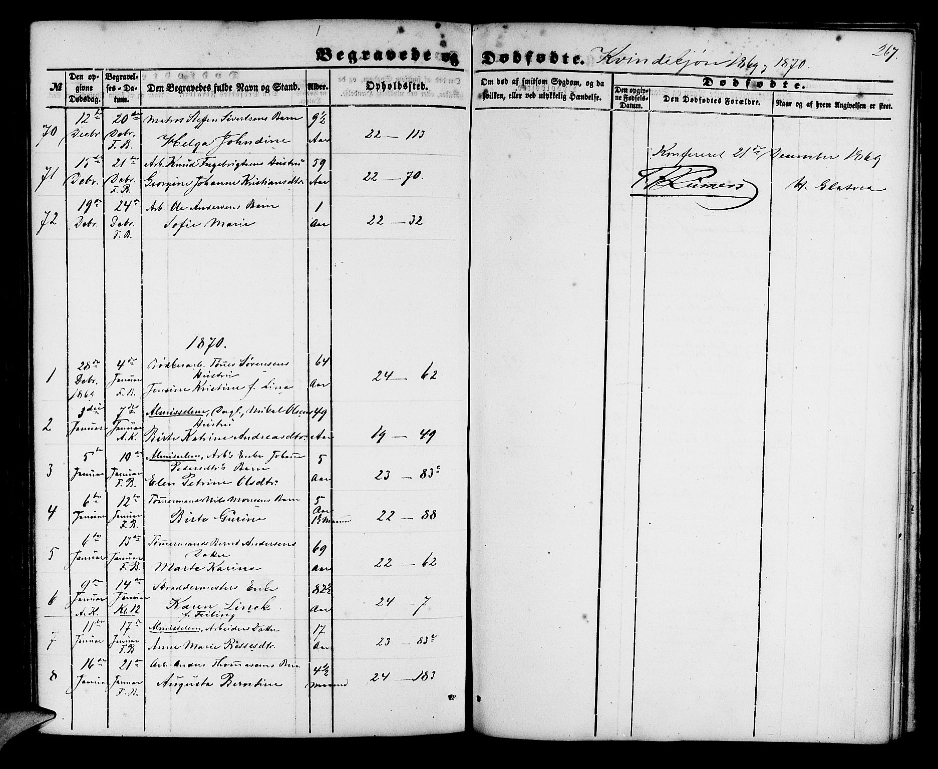 Korskirken sokneprestembete, SAB/A-76101/H/Hab: Parish register (copy) no. E 2, 1851-1871, p. 267