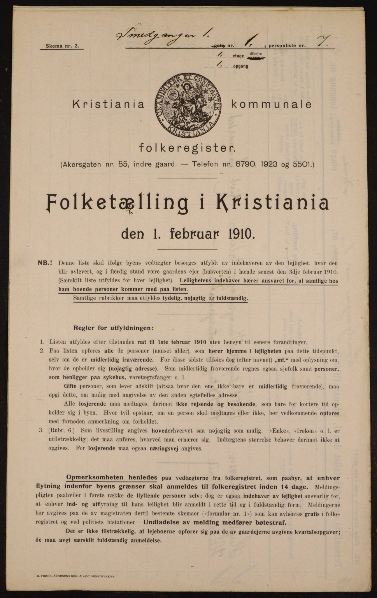 OBA, Municipal Census 1910 for Kristiania, 1910, p. 92588