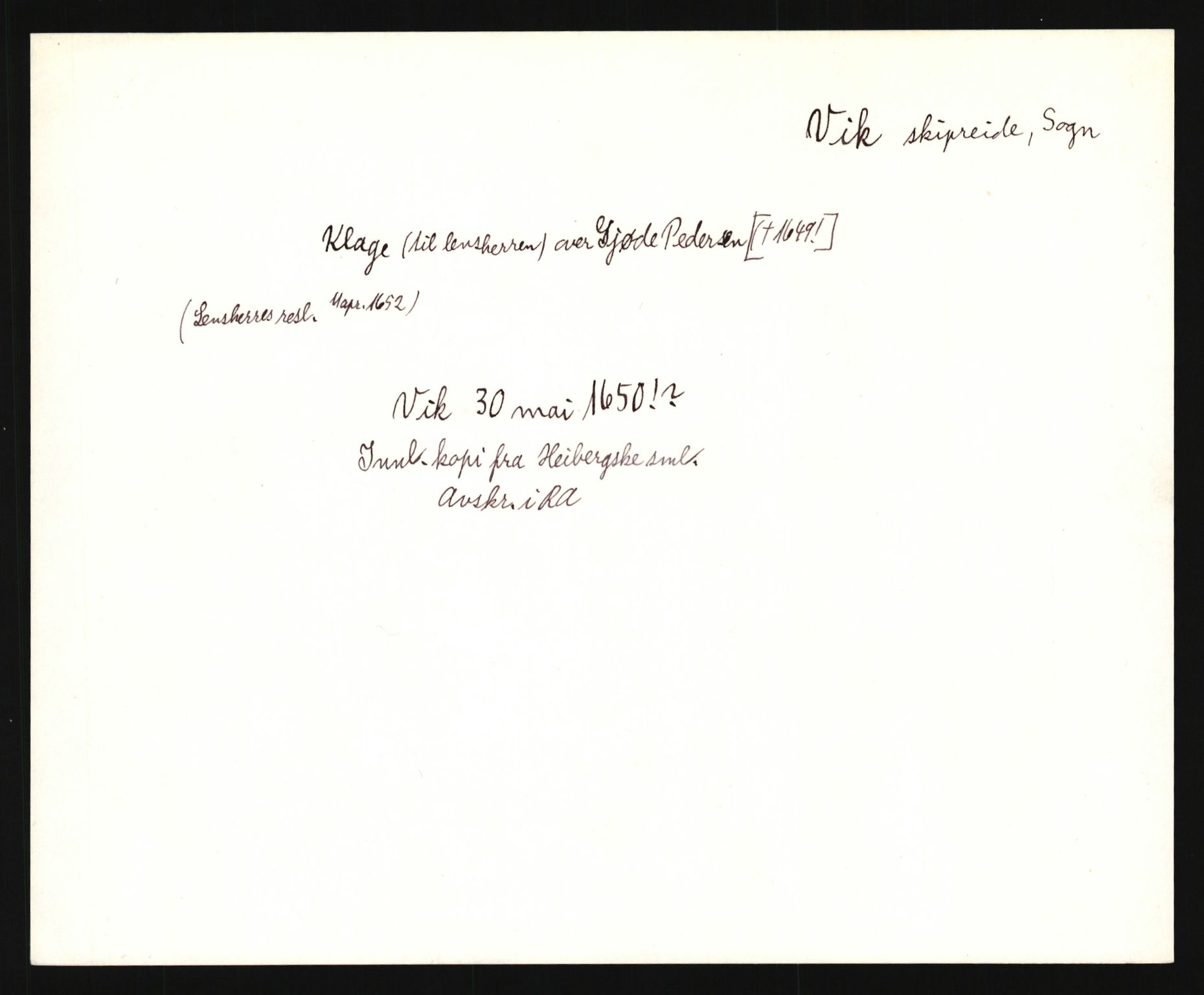 Riksarkivets diplomsamling, AV/RA-EA-5965/F35/F35e/L0030: Registreringssedler Sogn og Fjordane, 1400-1700, p. 253