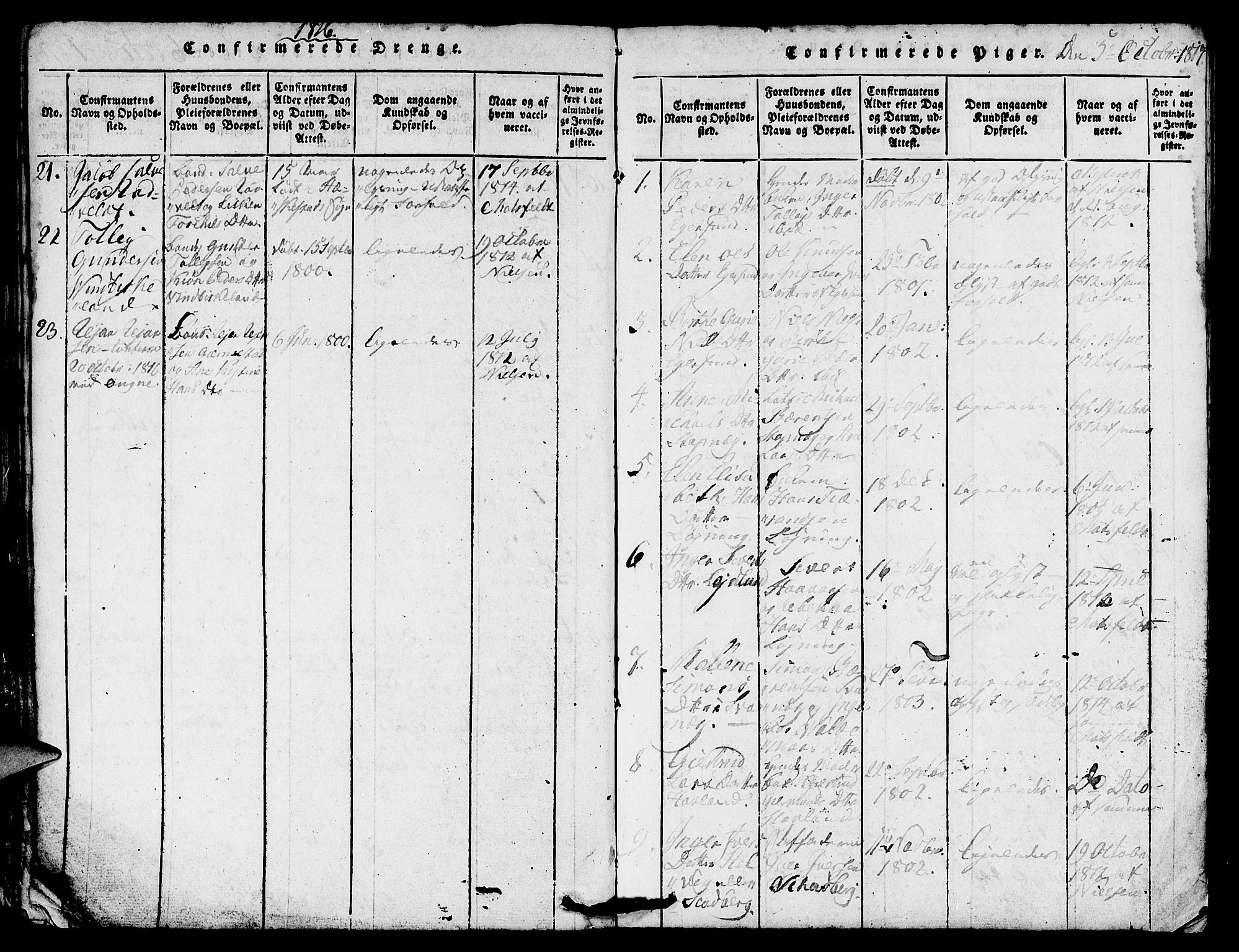 Eigersund sokneprestkontor, AV/SAST-A-101807/S08/L0007: Parish register (official) no. A 7, 1815-1827