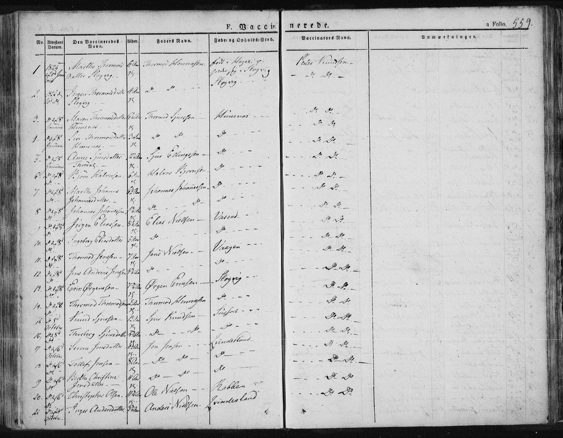 Tysvær sokneprestkontor, SAST/A -101864/H/Ha/Haa/L0001: Parish register (official) no. A 1.2, 1831-1856, p. 559