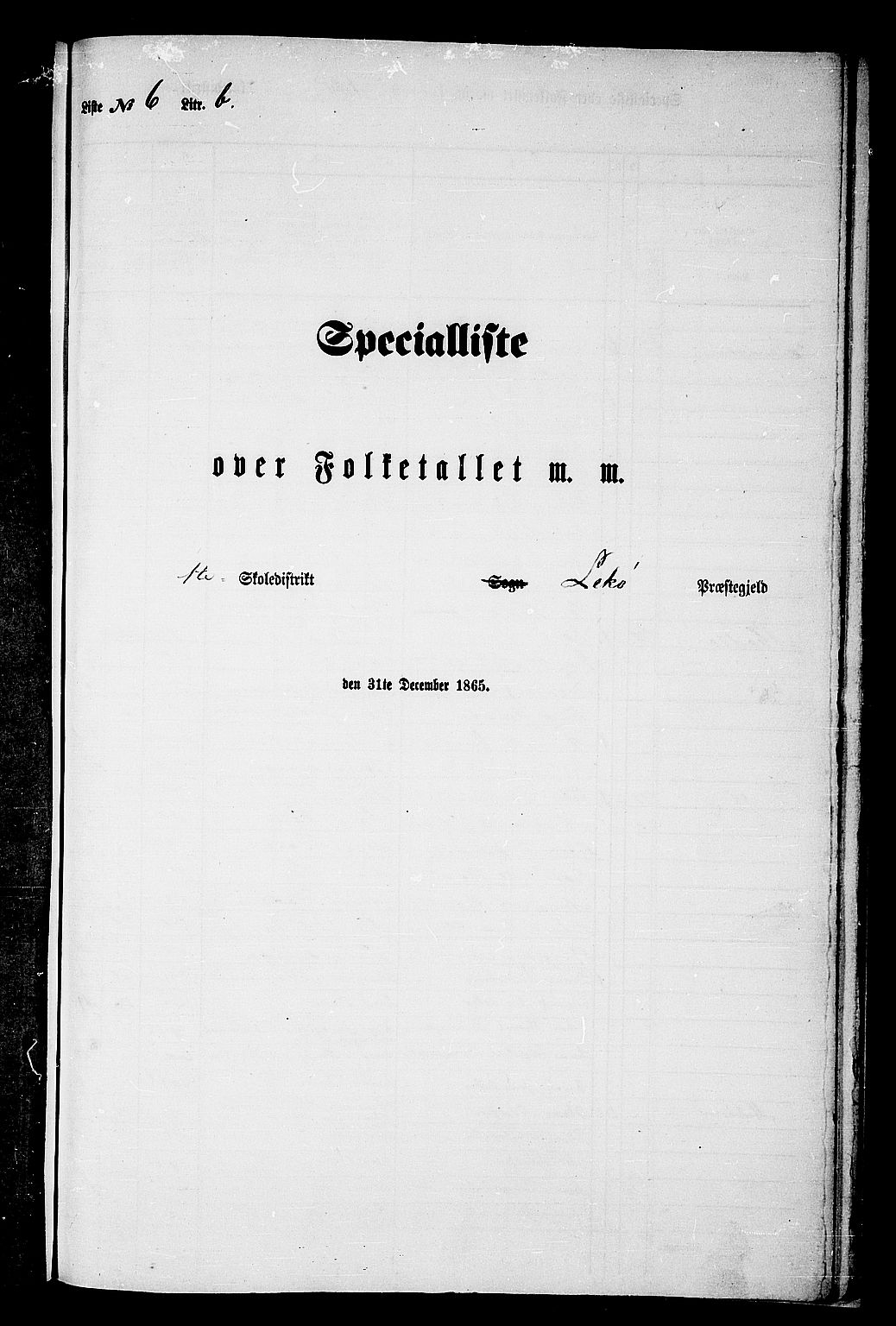 RA, 1865 census for Leka, 1865, p. 43